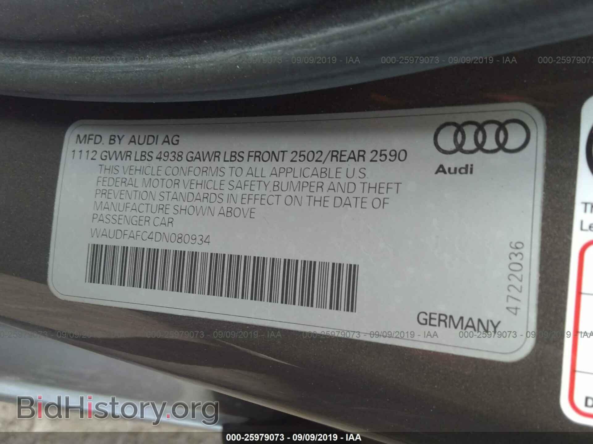 2013 AUDI A6 - VIN: WAUDFAFC4DN080934 - Photo 9