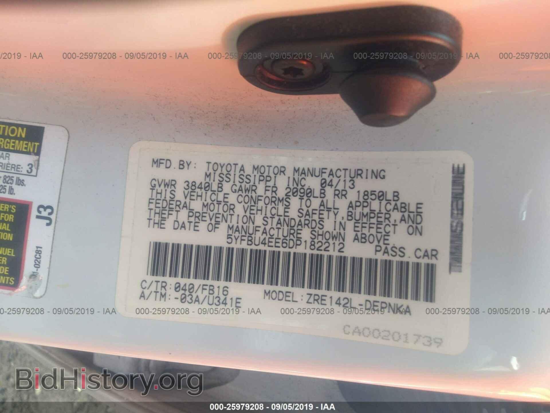 2013 TOYOTA COROLLA - VIN: 5YFBU4EE6DP182212 - Фото 9