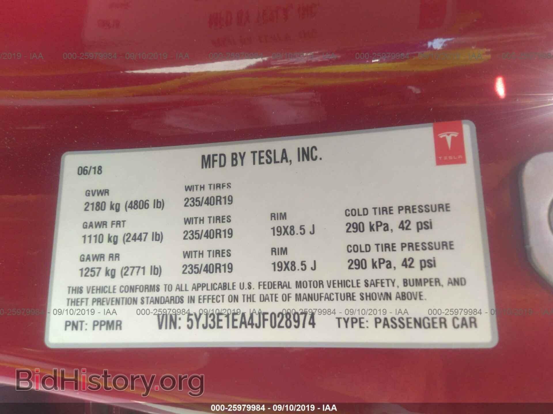 2018 TESLA MODEL 3 - VIN: 5YJ3E1EA4JF028974 - Photo 9