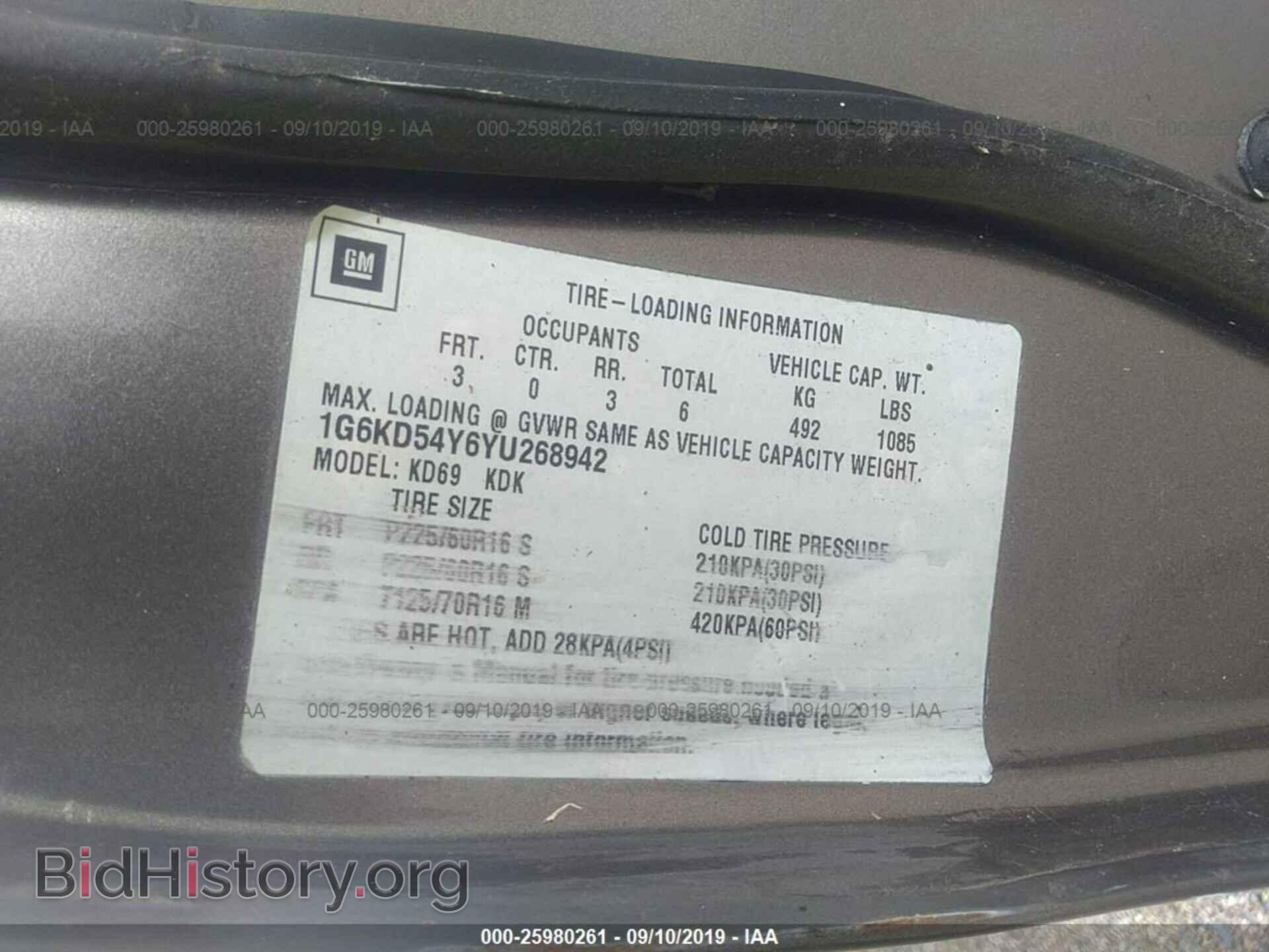 2000 CADILLAC DEVILLE - VIN: 1G6KD54Y6YU268942 - Фото 9