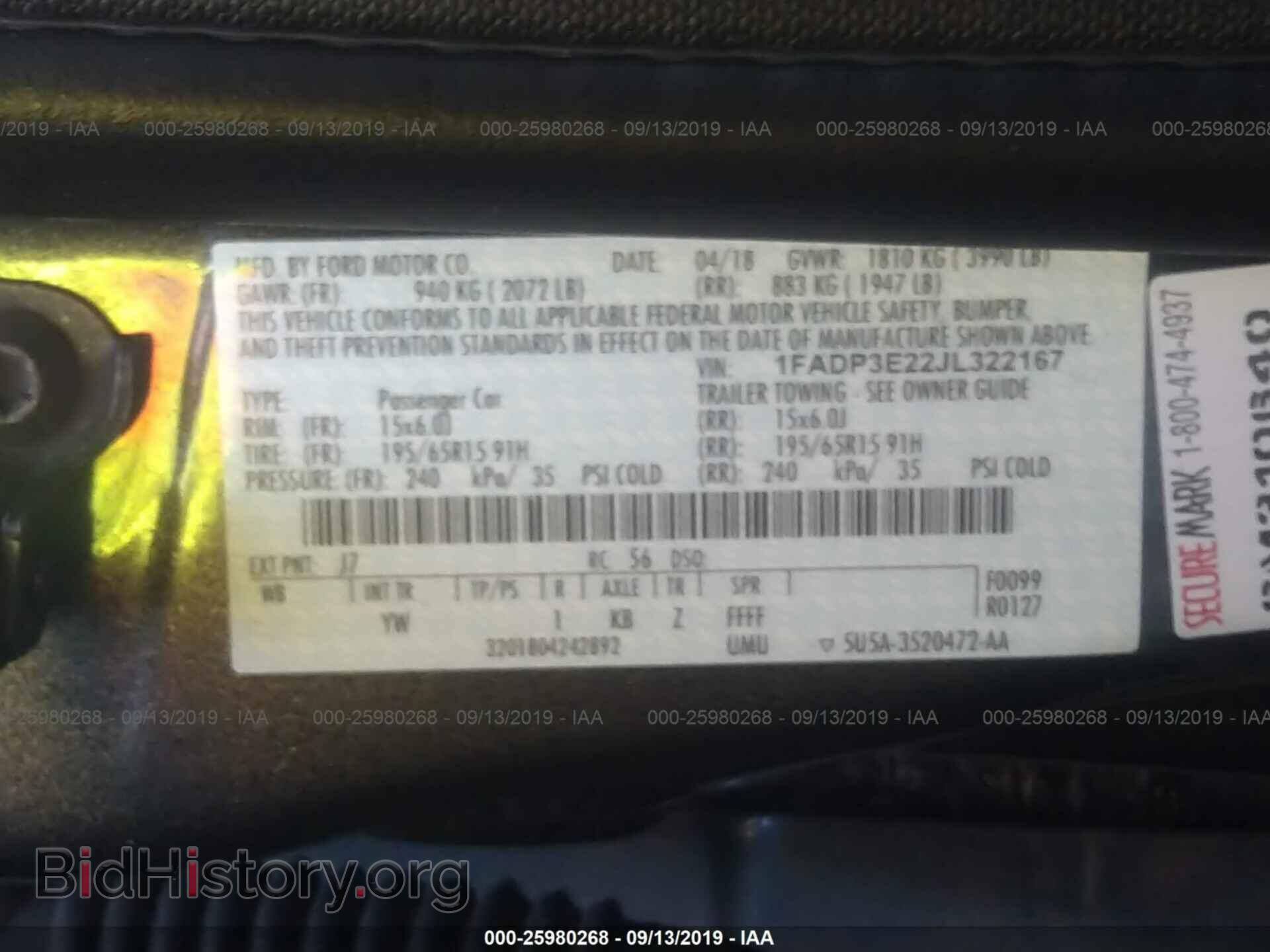 2018 FORD FOCUS - VIN: 1FADP3E22JL322167 - Фото 9