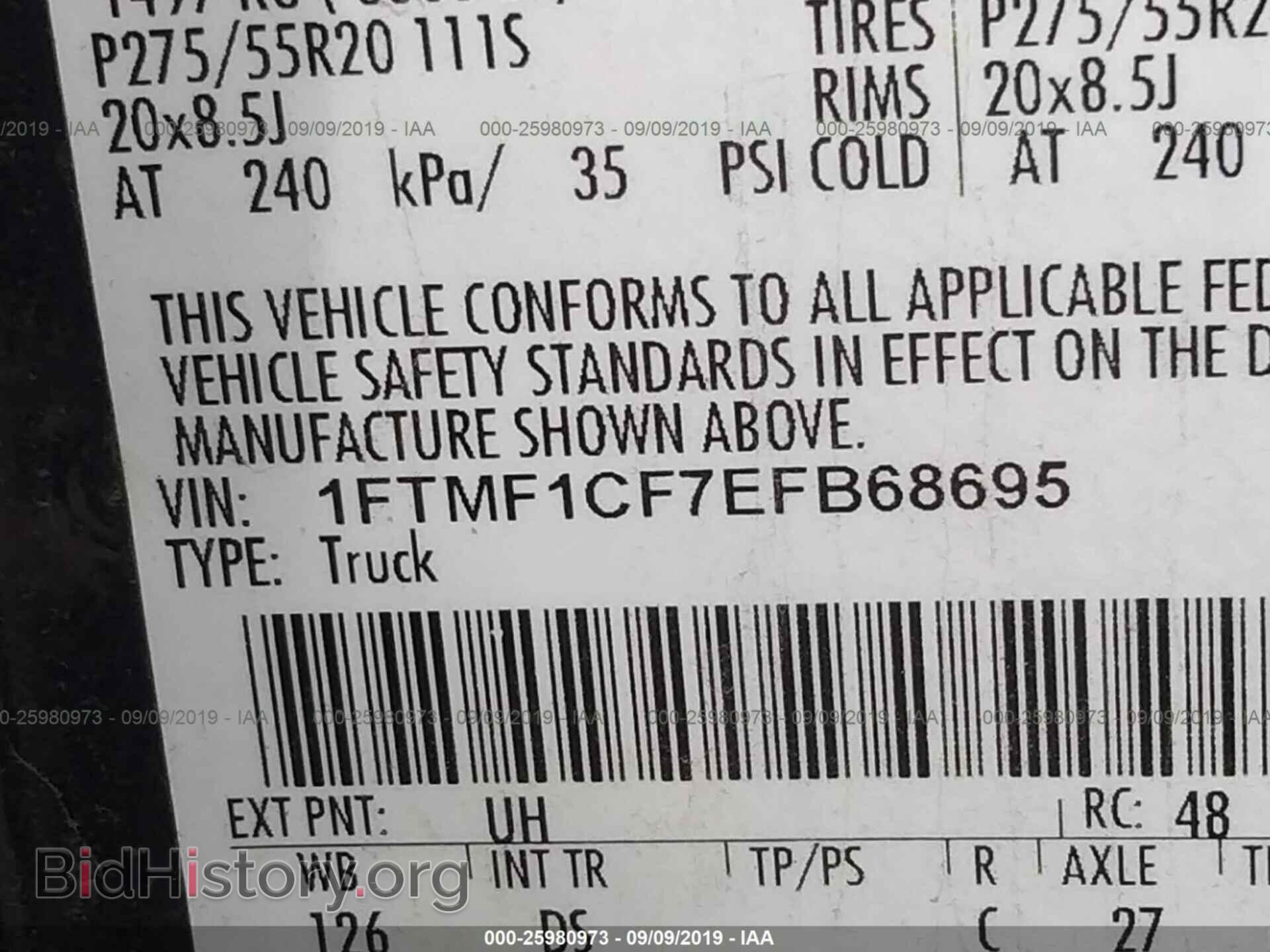 2014 FORD F150 - VIN: 1FTMF1CF7EFB68695 - Photo 9