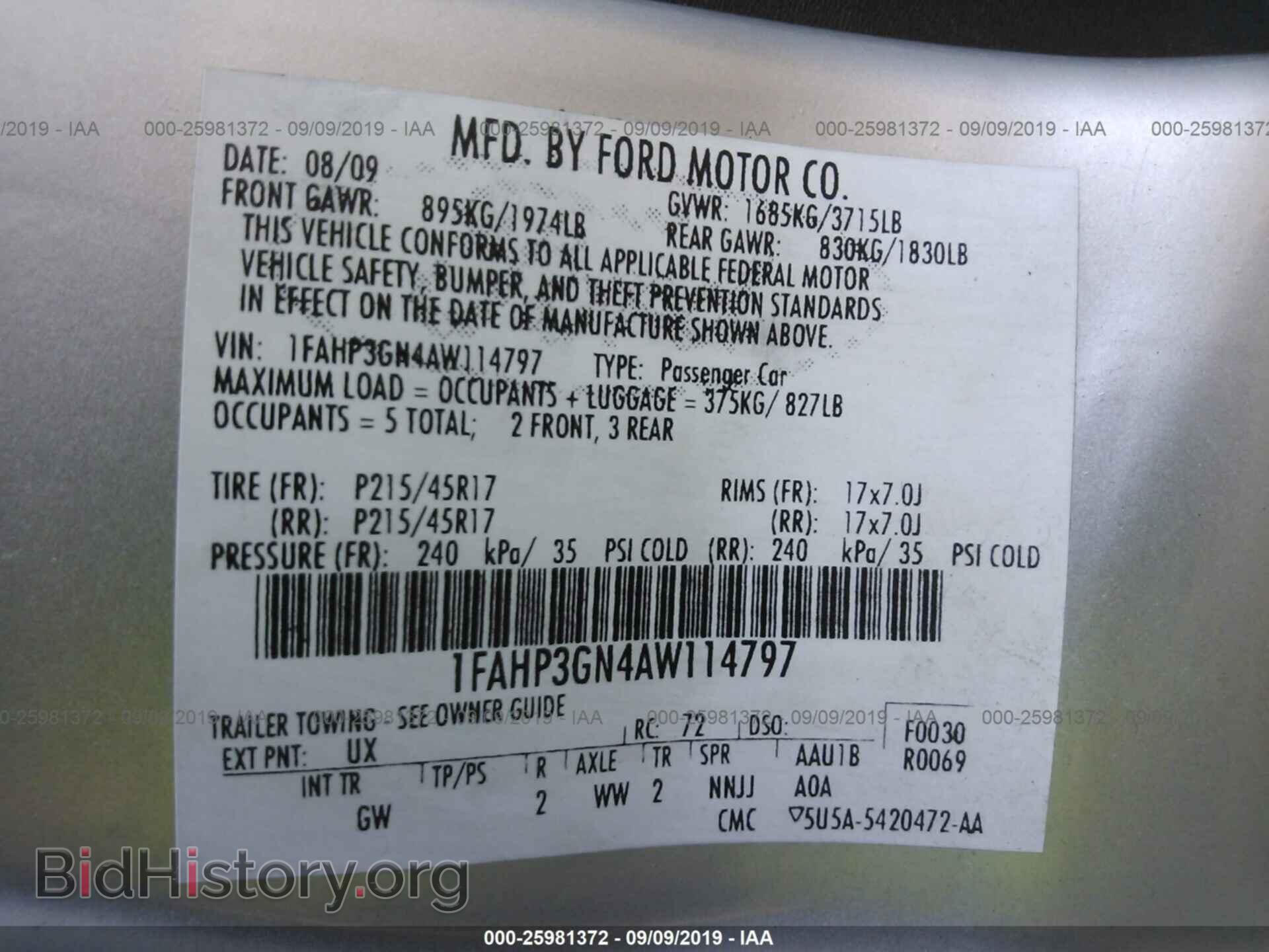 2010 FORD FOCUS - VIN: 1FAHP3GN4AW114797 - Фото 9