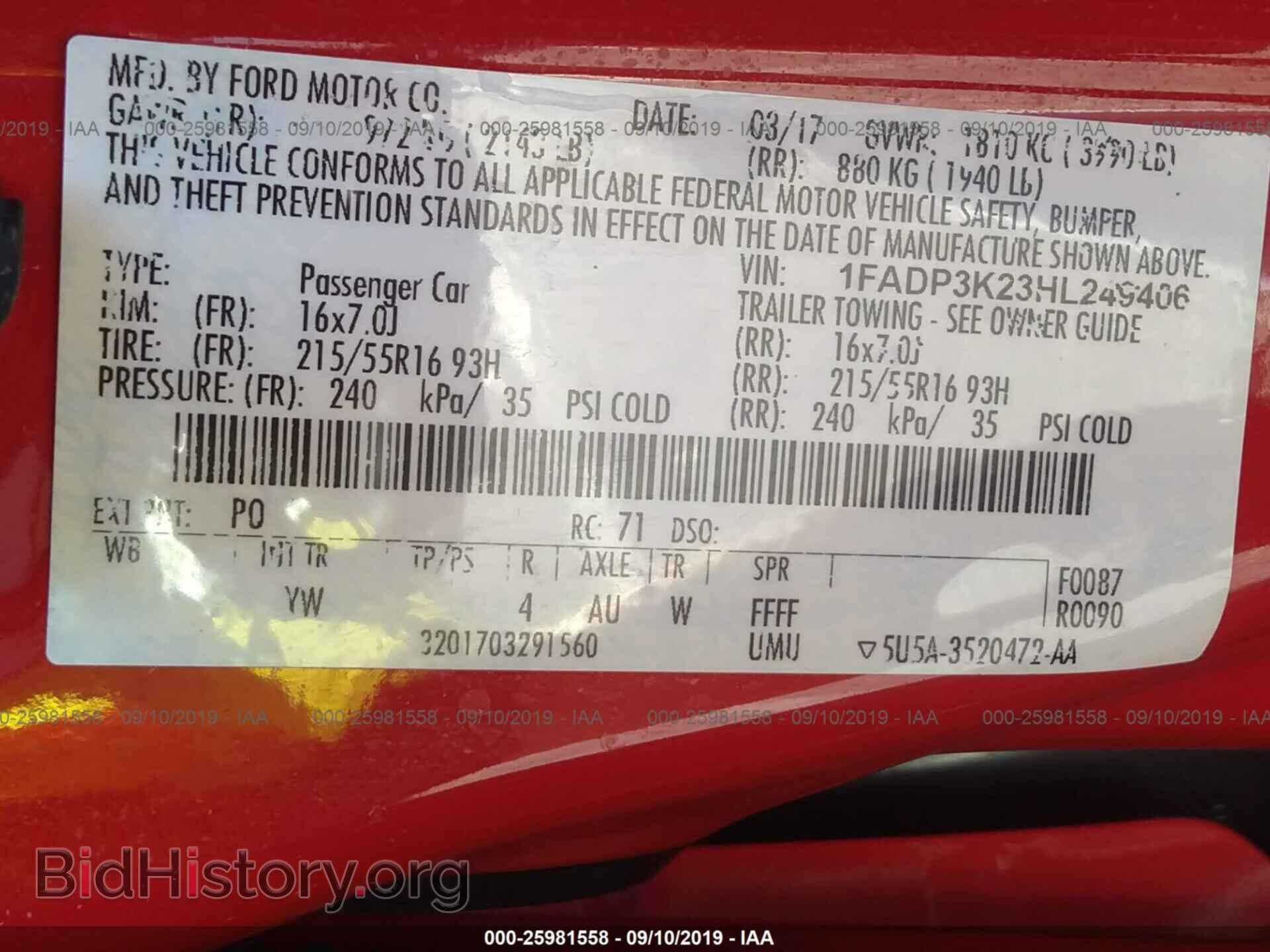 2017 FORD FOCUS - VIN: 1FADP3K23HL249406 - Photo 9