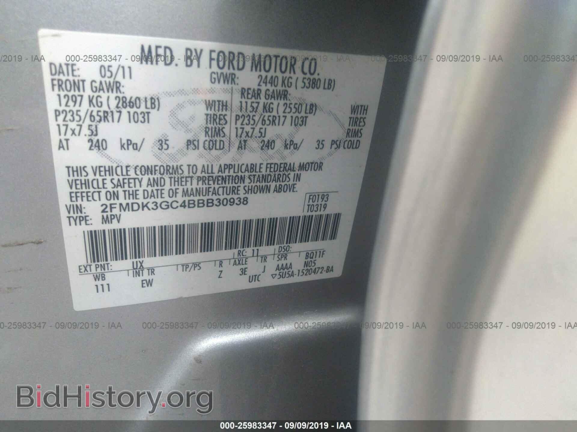 2011 FORD EDGE - VIN: 2FMDK3GC4BBB30938 - Photo 9
