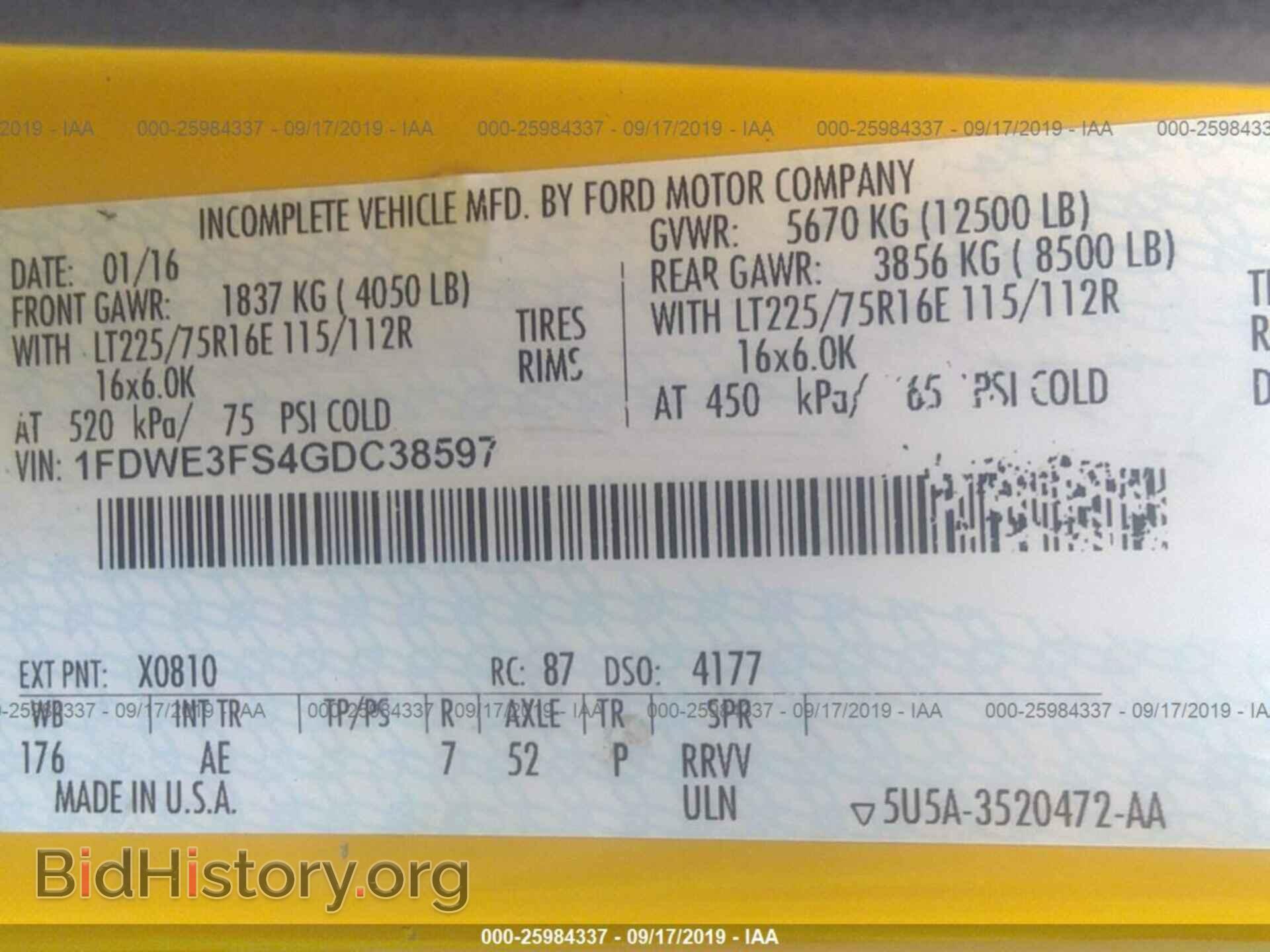 2016 FORD ECONOLINE - VIN: 1FDWE3FS4GDC38597 - Фото 9