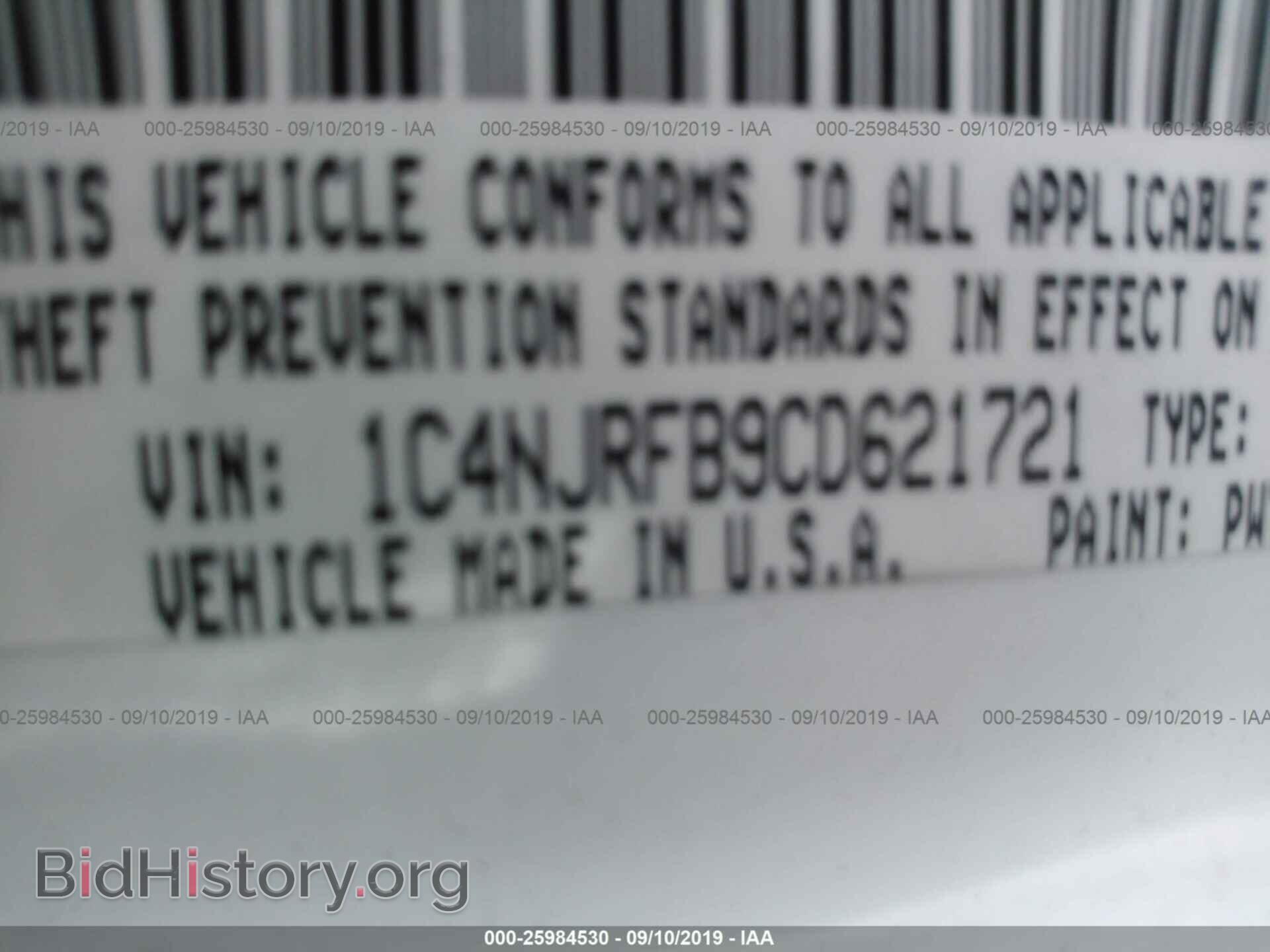 2012 JEEP PATRIOT - VIN: 1C4NJRFB9CD621721 - Фото 9
