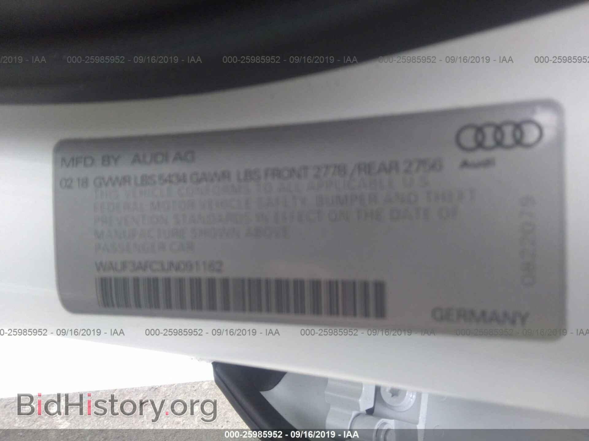 2018 AUDI A6 - VIN: WAUF3AFC3JN091162 - Фото 9