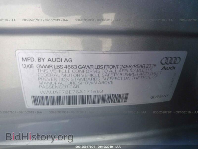 2006 Audi A4 (VIN WAUAF78E76A171663) — фото 9 из 10
