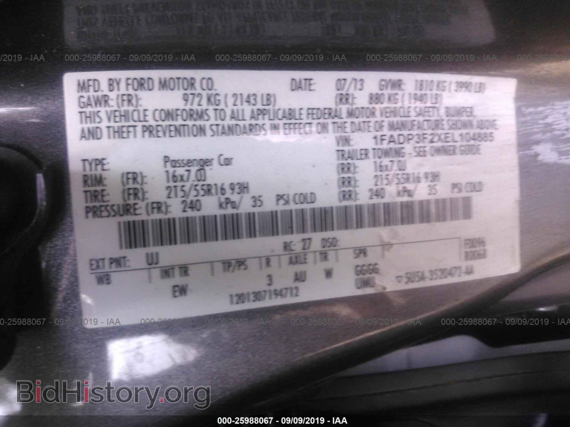 2014 FORD FOCUS - VIN: 1FADP3F2XEL104885 - Photo 9