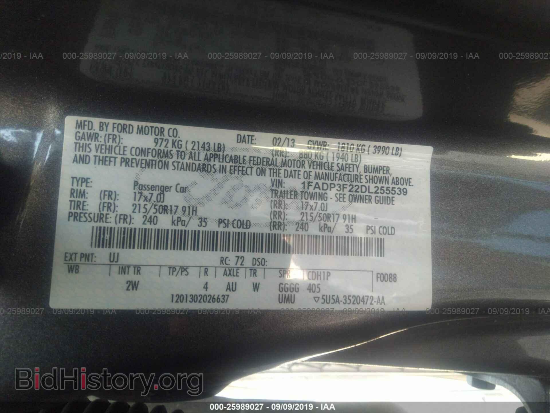 2013 FORD FOCUS - VIN: 1FADP3F22DL255539 - Photo 9
