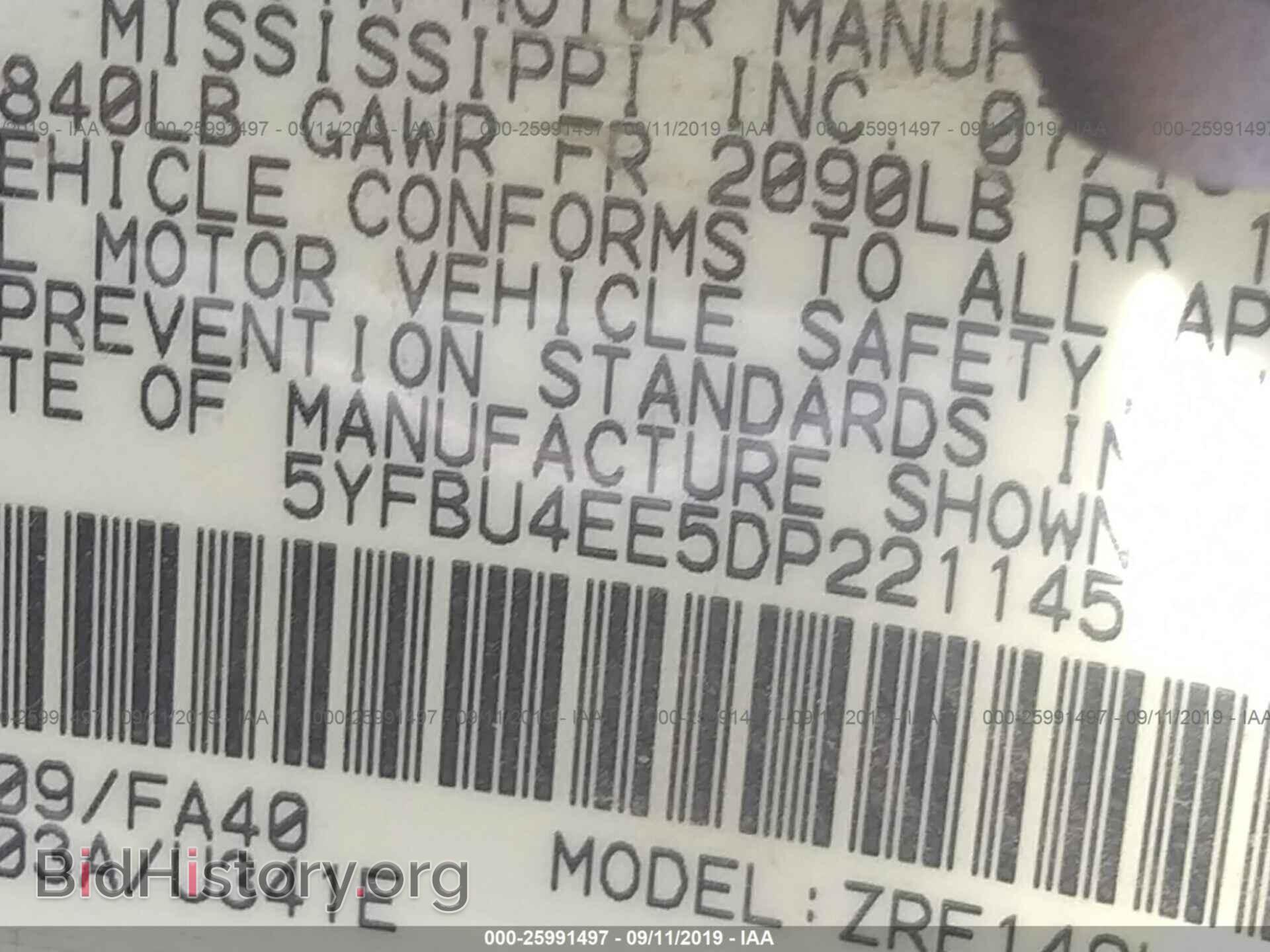 2013 TOYOTA COROLLA - VIN: 5YFBU4EE5DP221145 - Фото 9