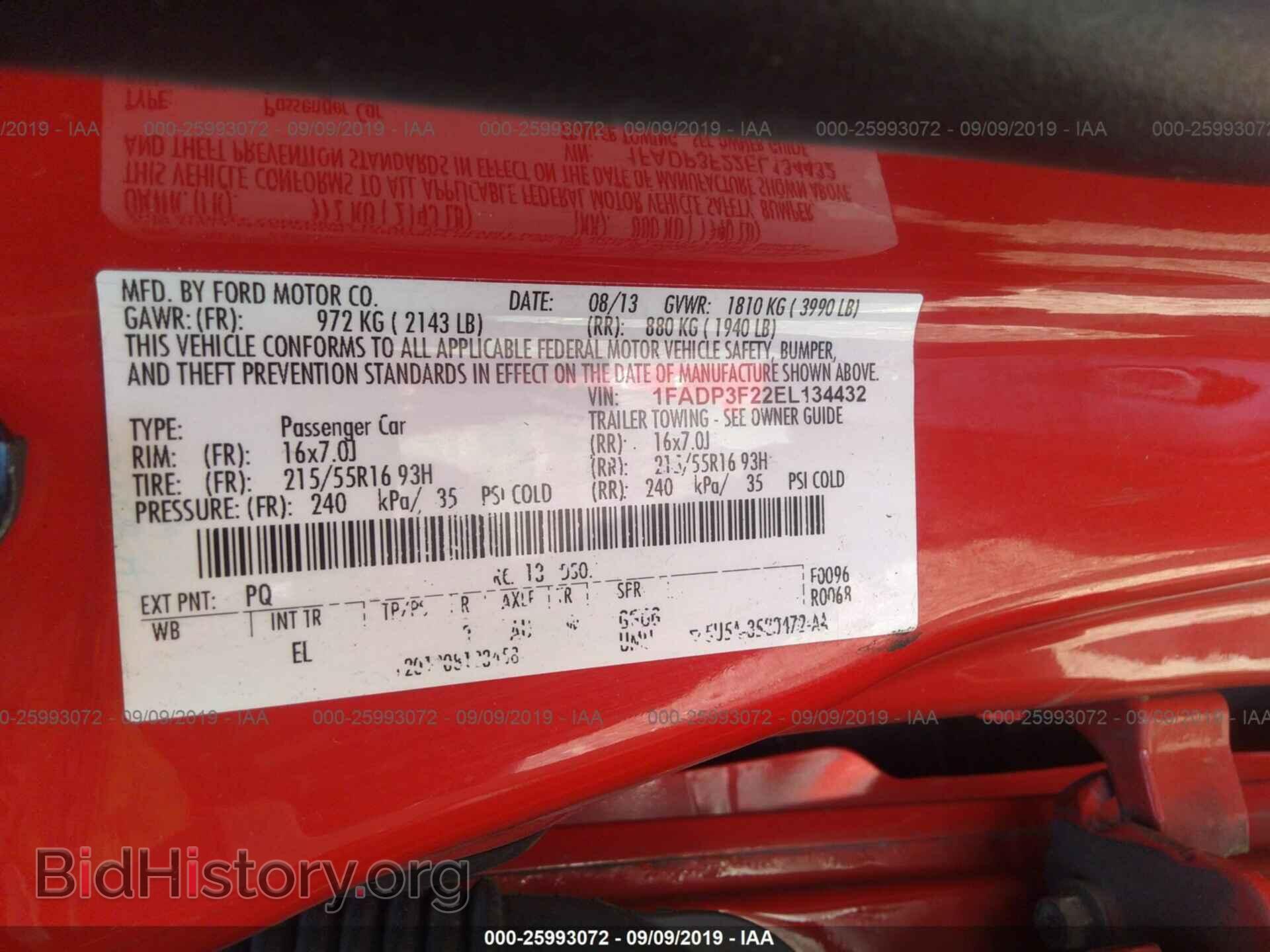 2014 FORD FOCUS - VIN: 1FADP3F22EL134432 - Фото 9