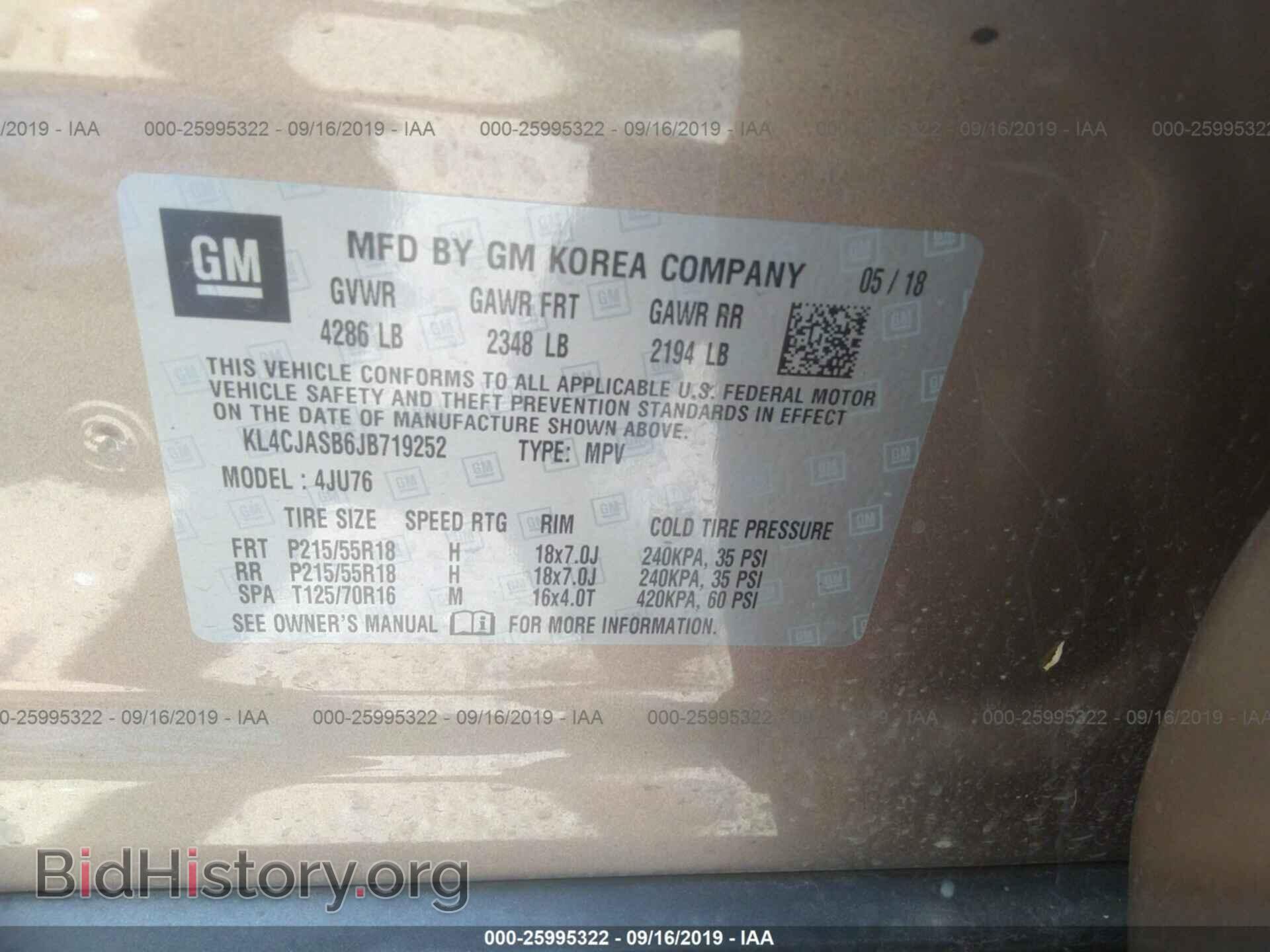 2018 BUICK ENCORE - VIN: KL4CJASB6JB719252 - Photo 9