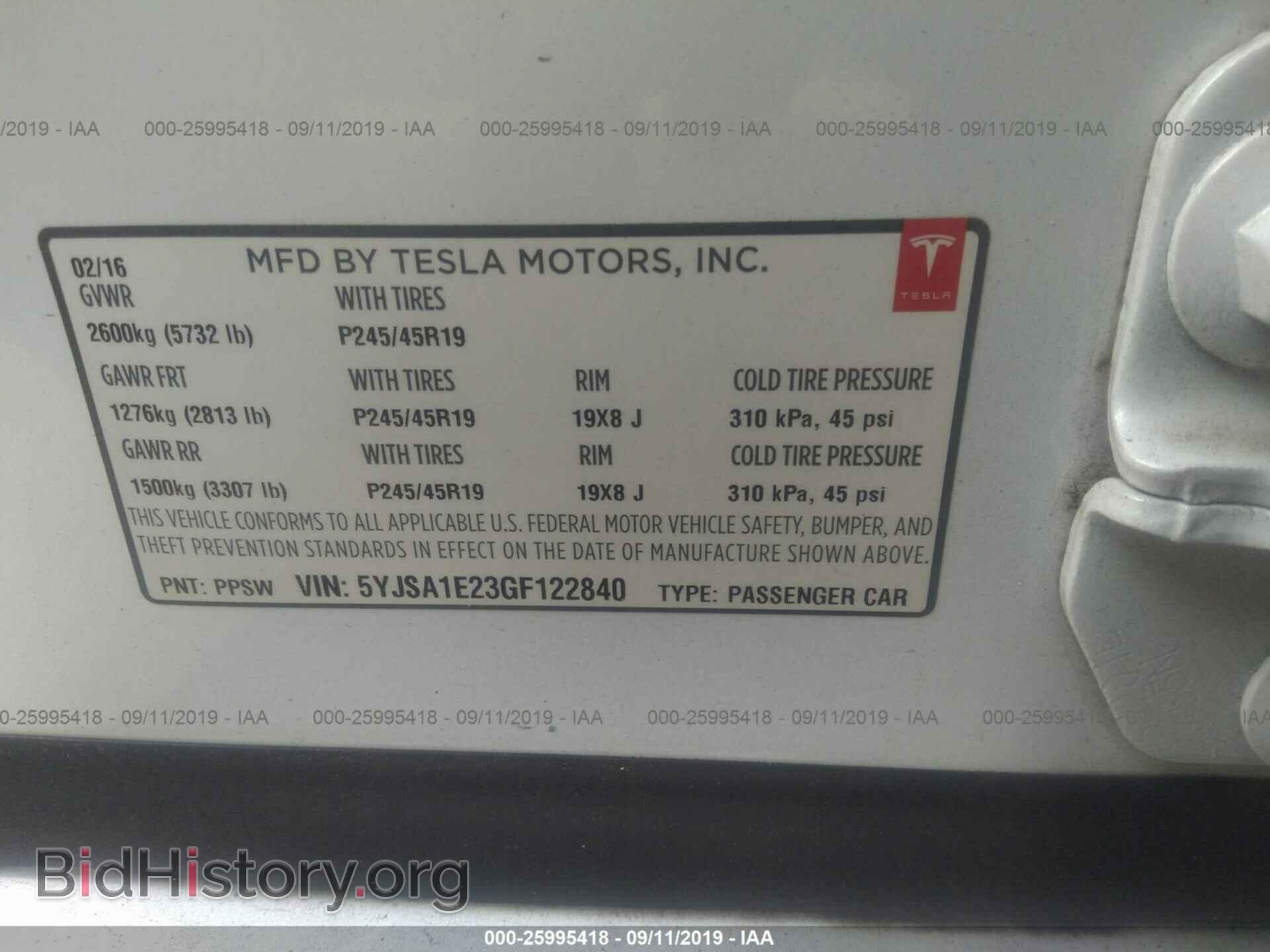 2016 TESLA MODEL S - VIN: 5YJSA1E23GF122840 - Photo 9