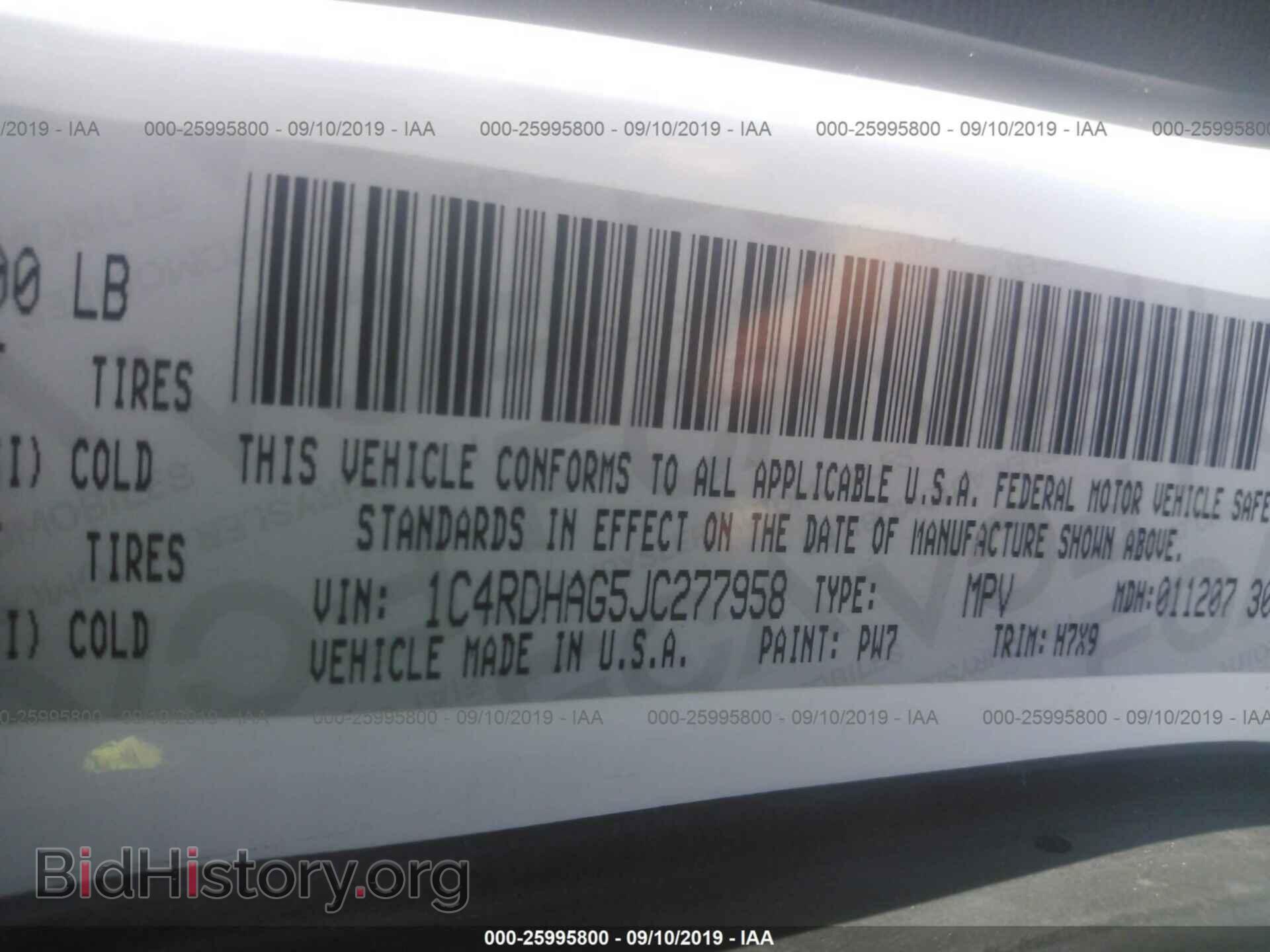 2018 DODGE DURANGO - VIN: 1C4RDHAG5JC277958 - Photo 9