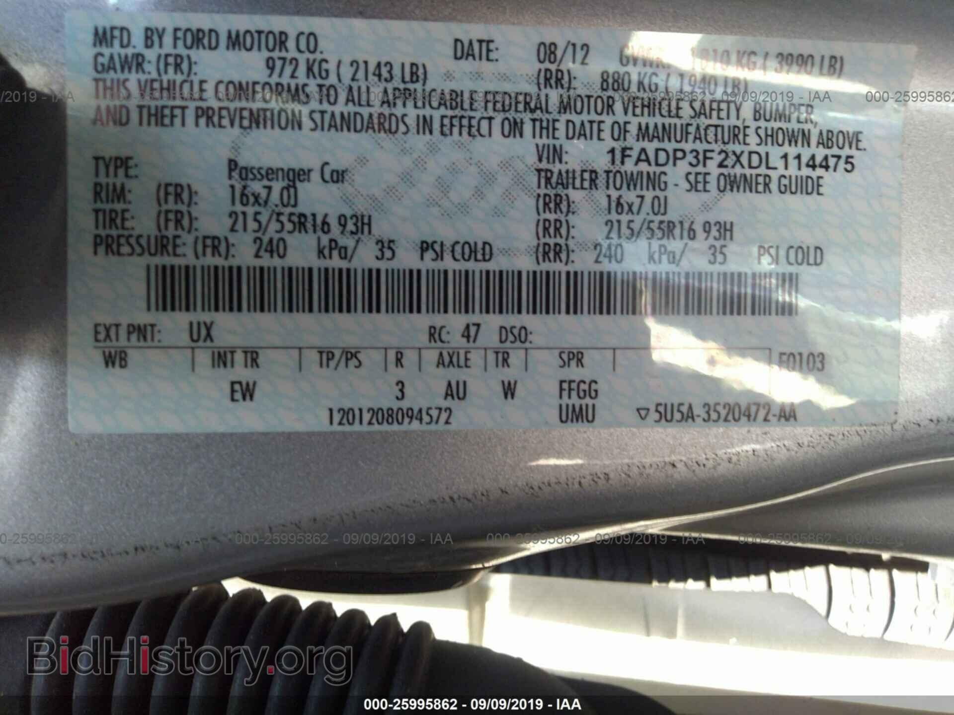 2013 FORD FOCUS - VIN: 1FADP3F2XDL114475 - Фото 9