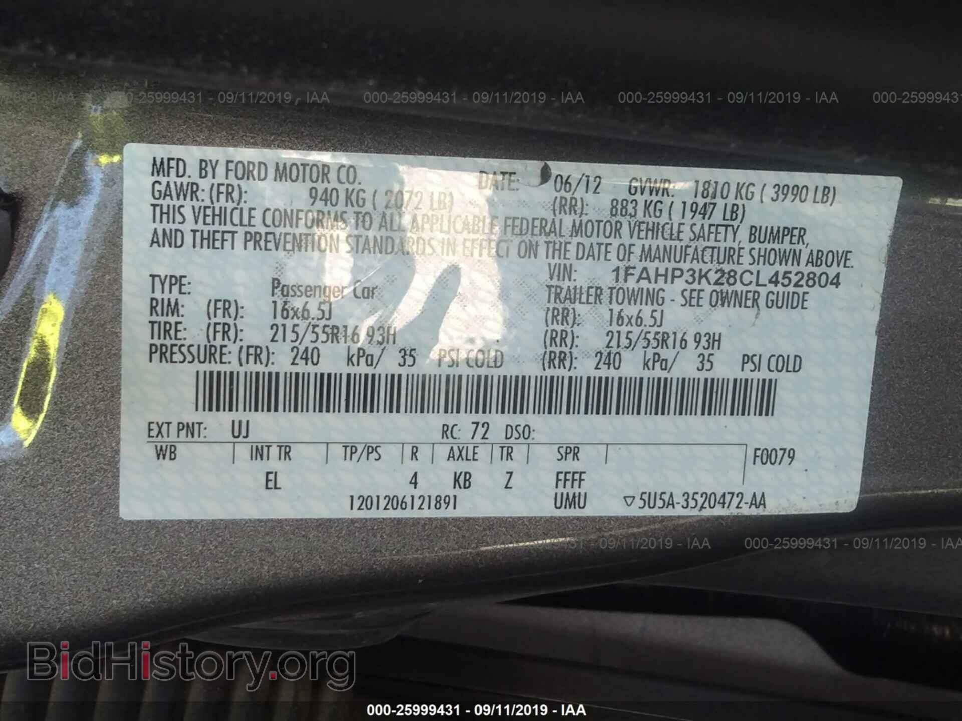2012 FORD FOCUS - VIN: 1FAHP3K28CL452804 - Photo 9