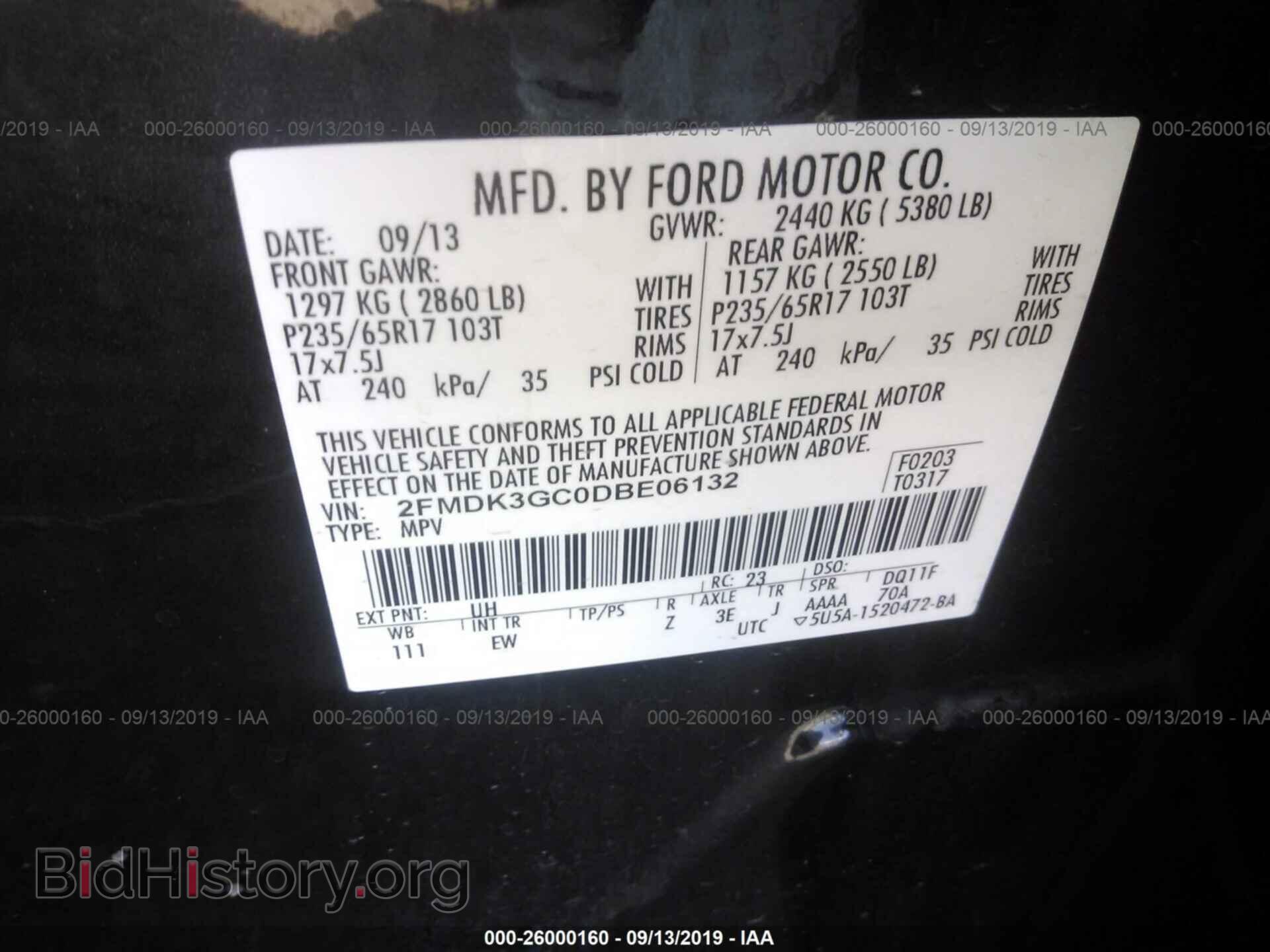 2013 FORD EDGE - VIN: 2FMDK3GC0DBE06132 - Фото 9