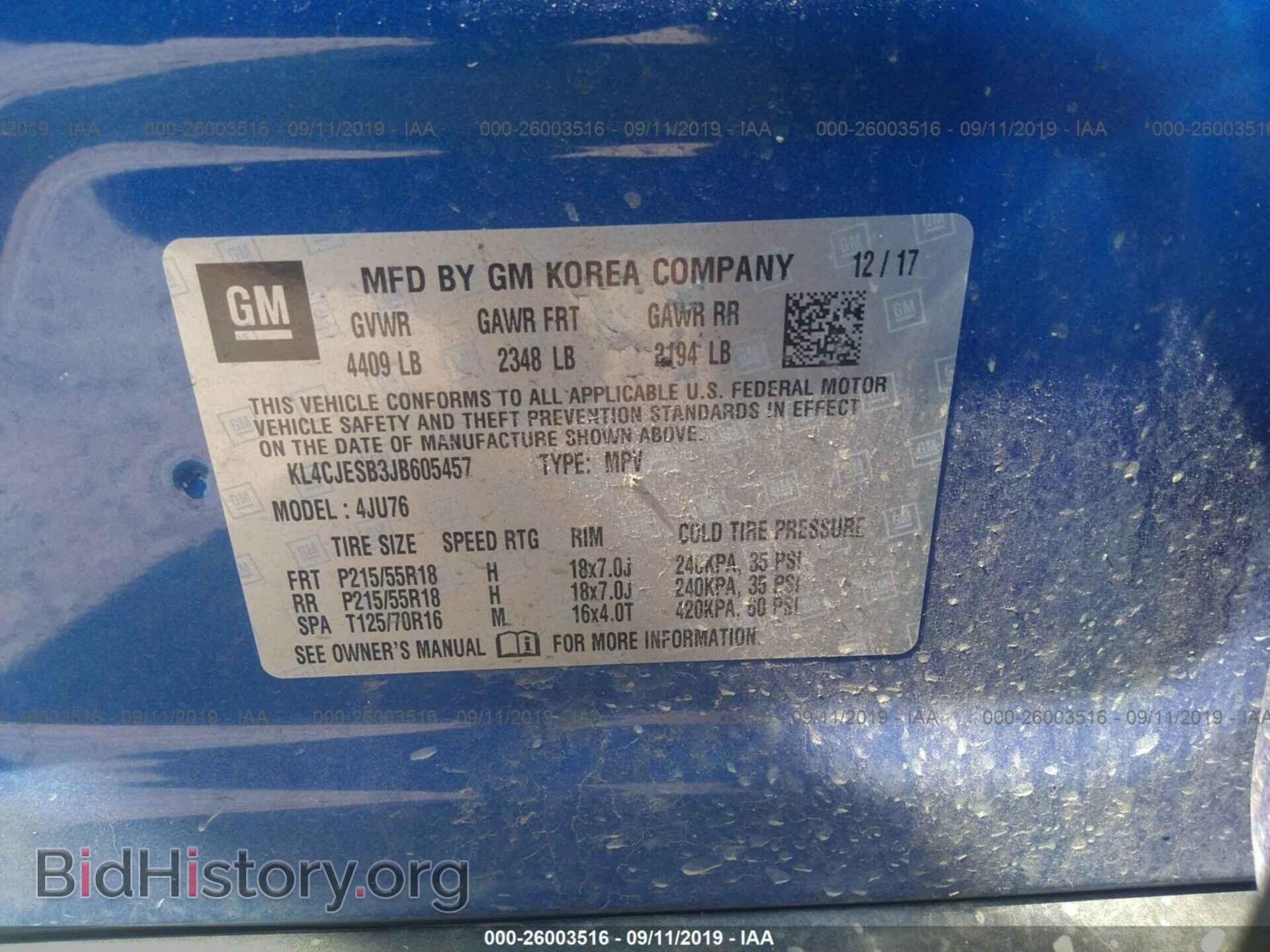 2018 BUICK ENCORE - VIN: KL4CJESB3JB605457 - Фото 9