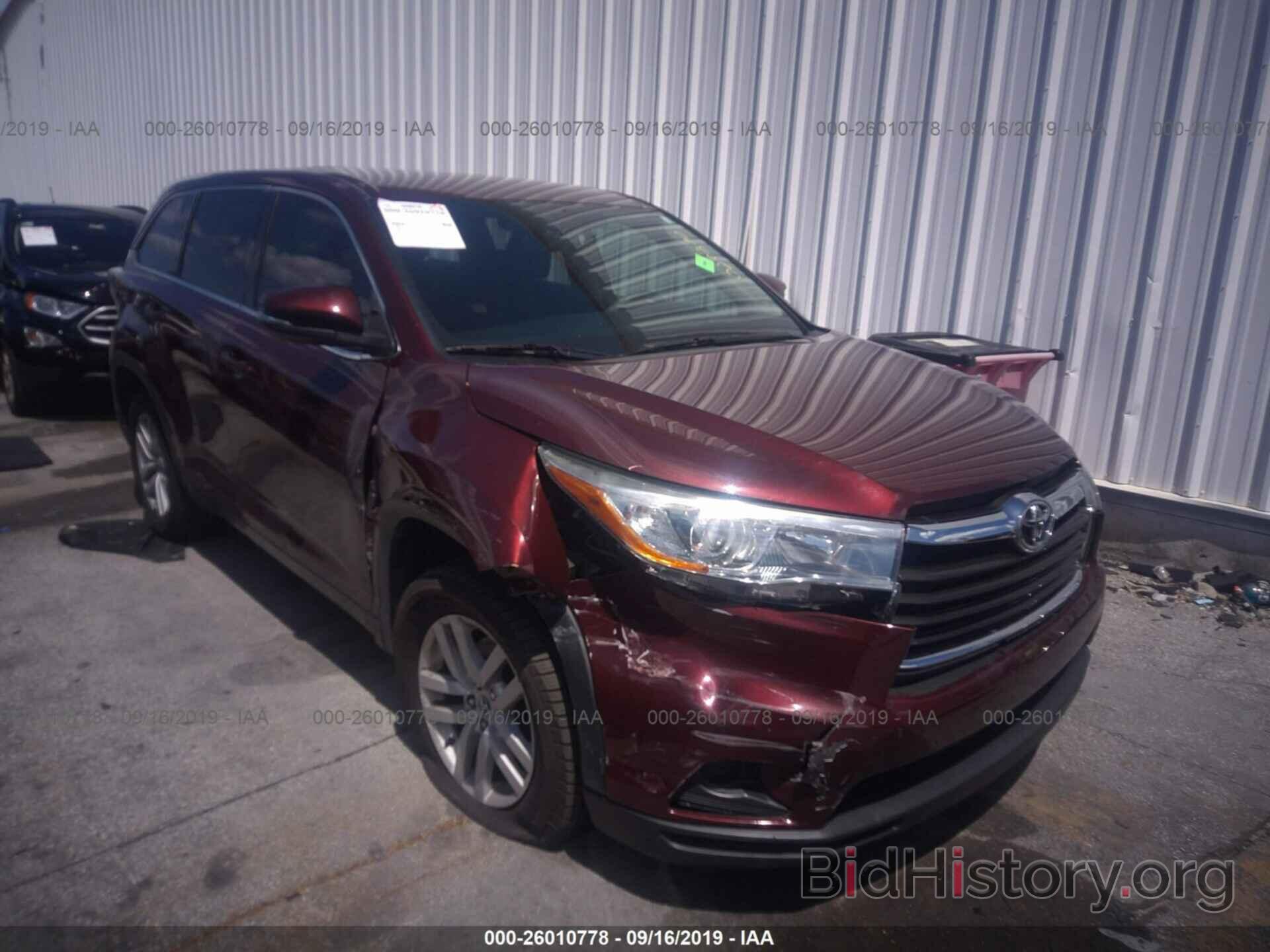 Фотография 5TDZARFH2GS020330 - TOYOTA HIGHLANDER 2016