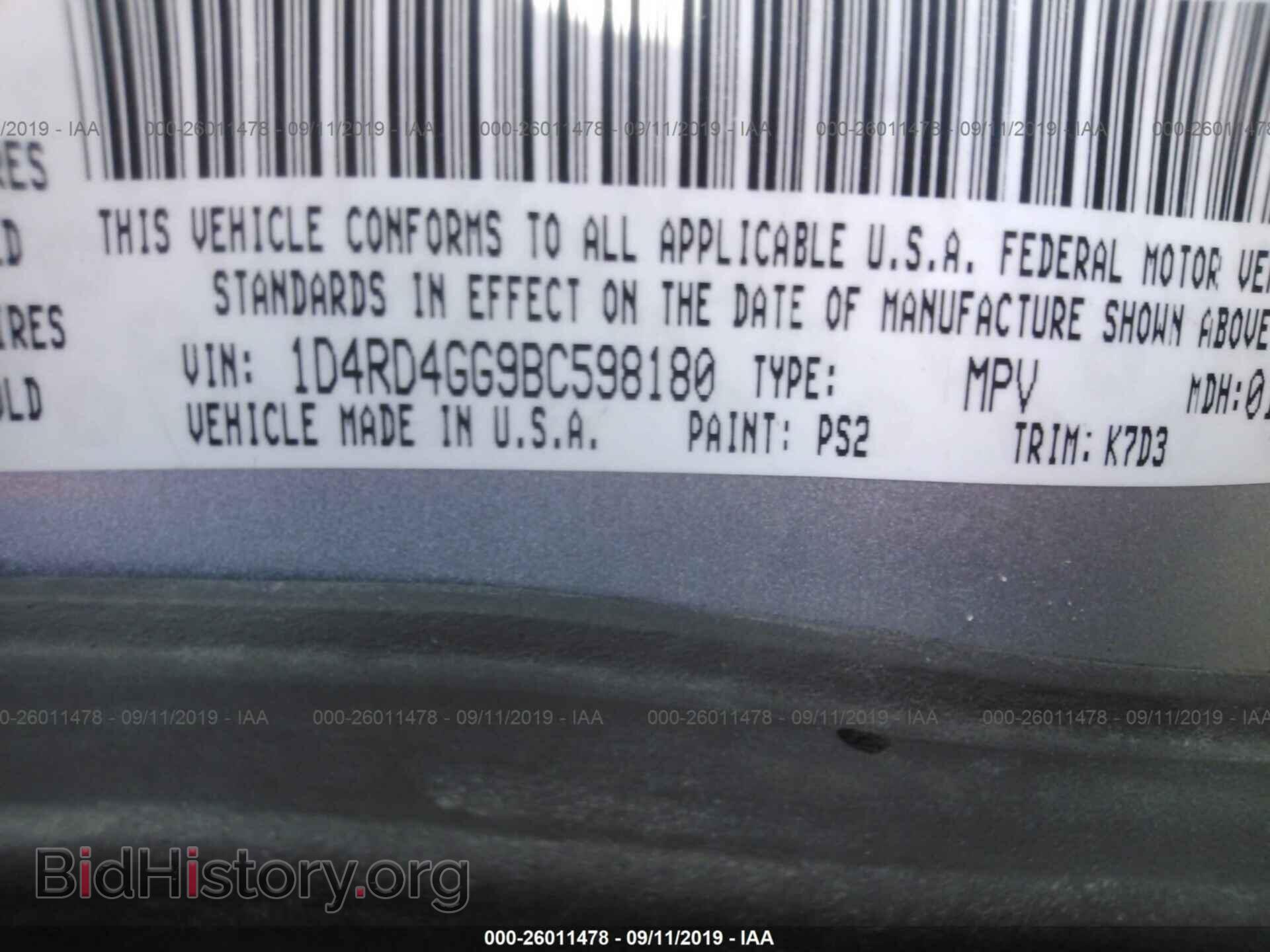 2011 DODGE DURANGO - VIN: 1D4RD4GG9BC598180 - Фото 9