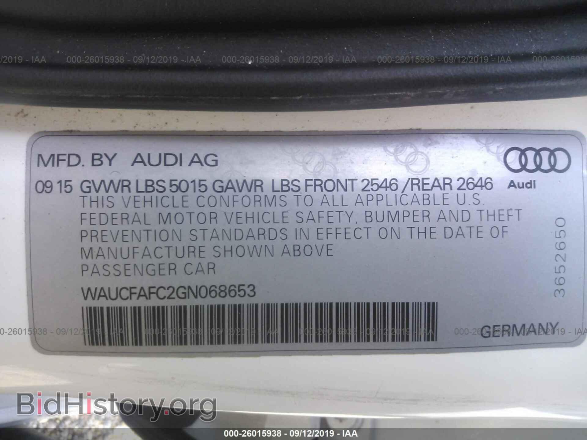 2016 AUDI A6 - VIN: WAUCFAFC2GN068653 - Photo 9