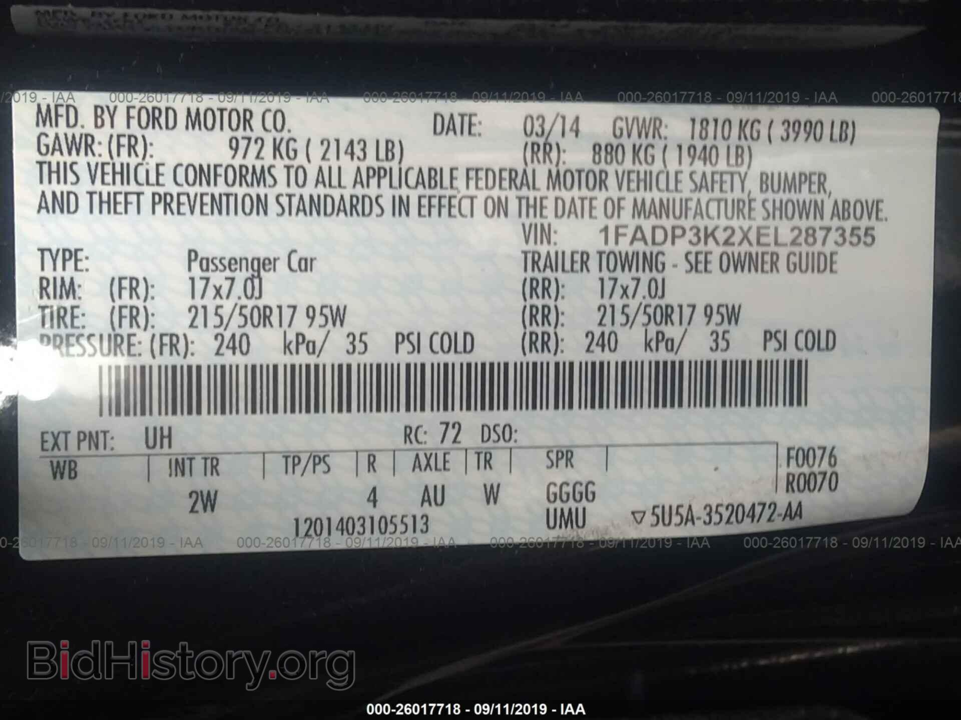 2014 FORD FOCUS - VIN: 1FADP3K2XEL287355 - Photo 9