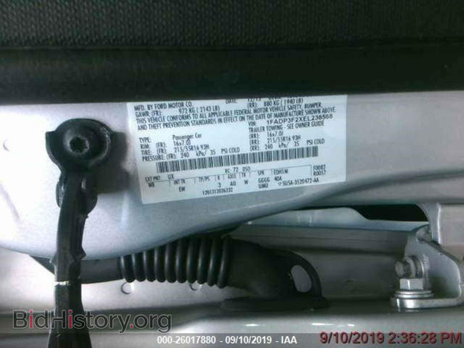 2014 FORD FOCUS - VIN: 1FADP3F2XEL238568 - Фото 9