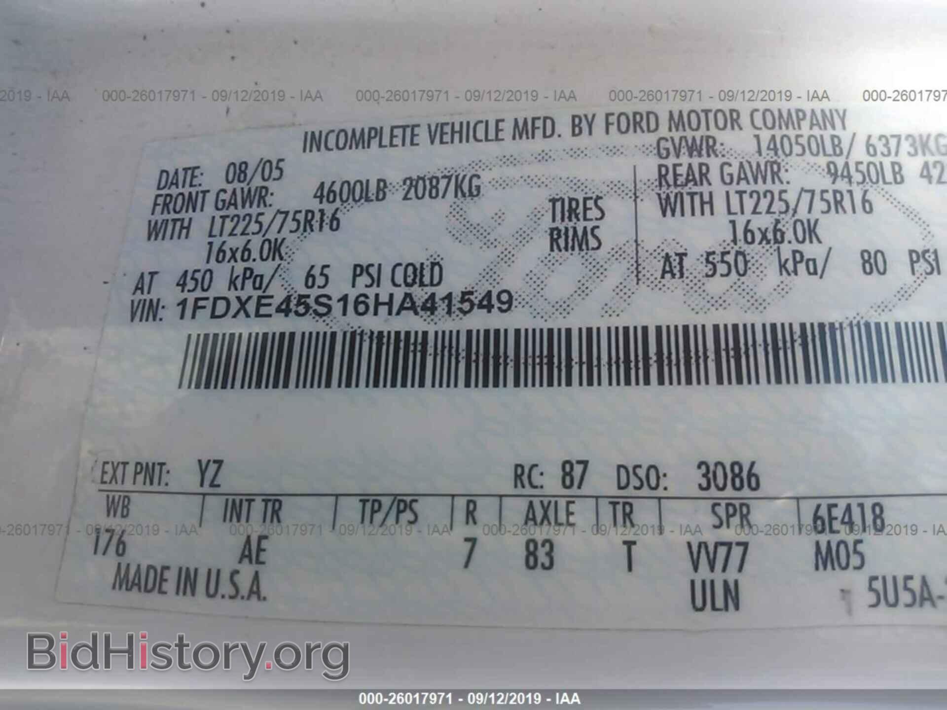 2006 FORD ECONOLINE - VIN: 1FDXE45S16HA41549 - Фото 9