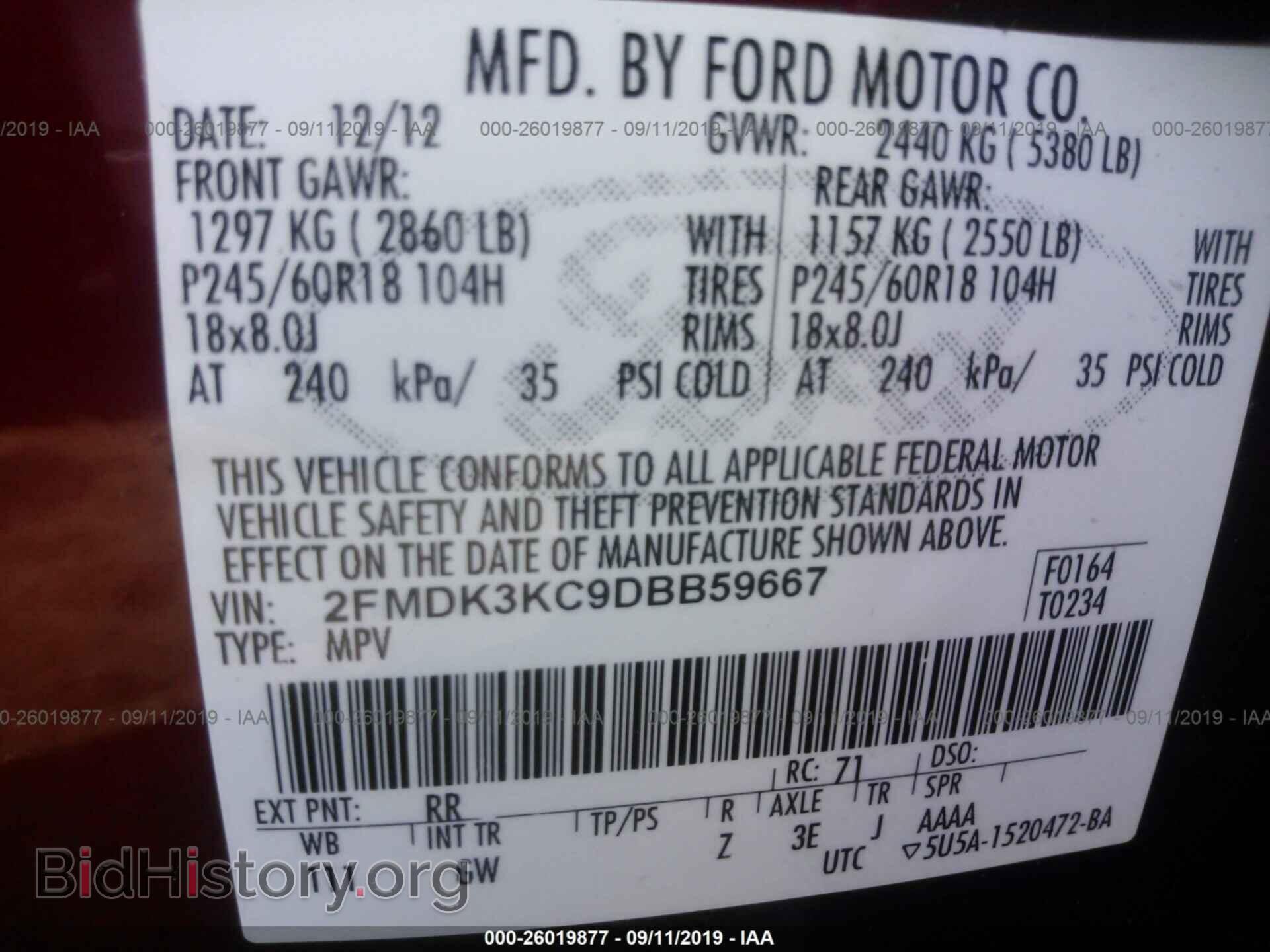 2013 FORD EDGE - VIN: 2FMDK3KC9DBB59667 - Photo 9