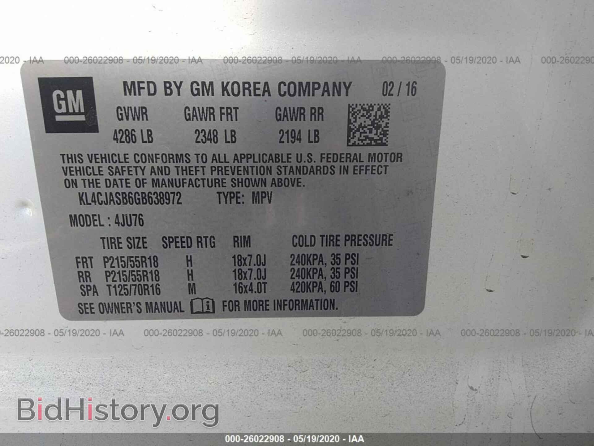 2016 BUICK ENCORE - VIN: KL4CJASB6GB638972 - Photo 9