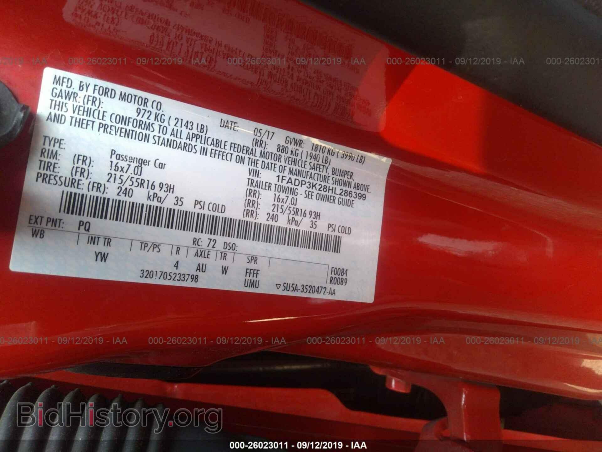 2017 FORD FOCUS - VIN: 1FADP3K28HL286399 - Фото 9