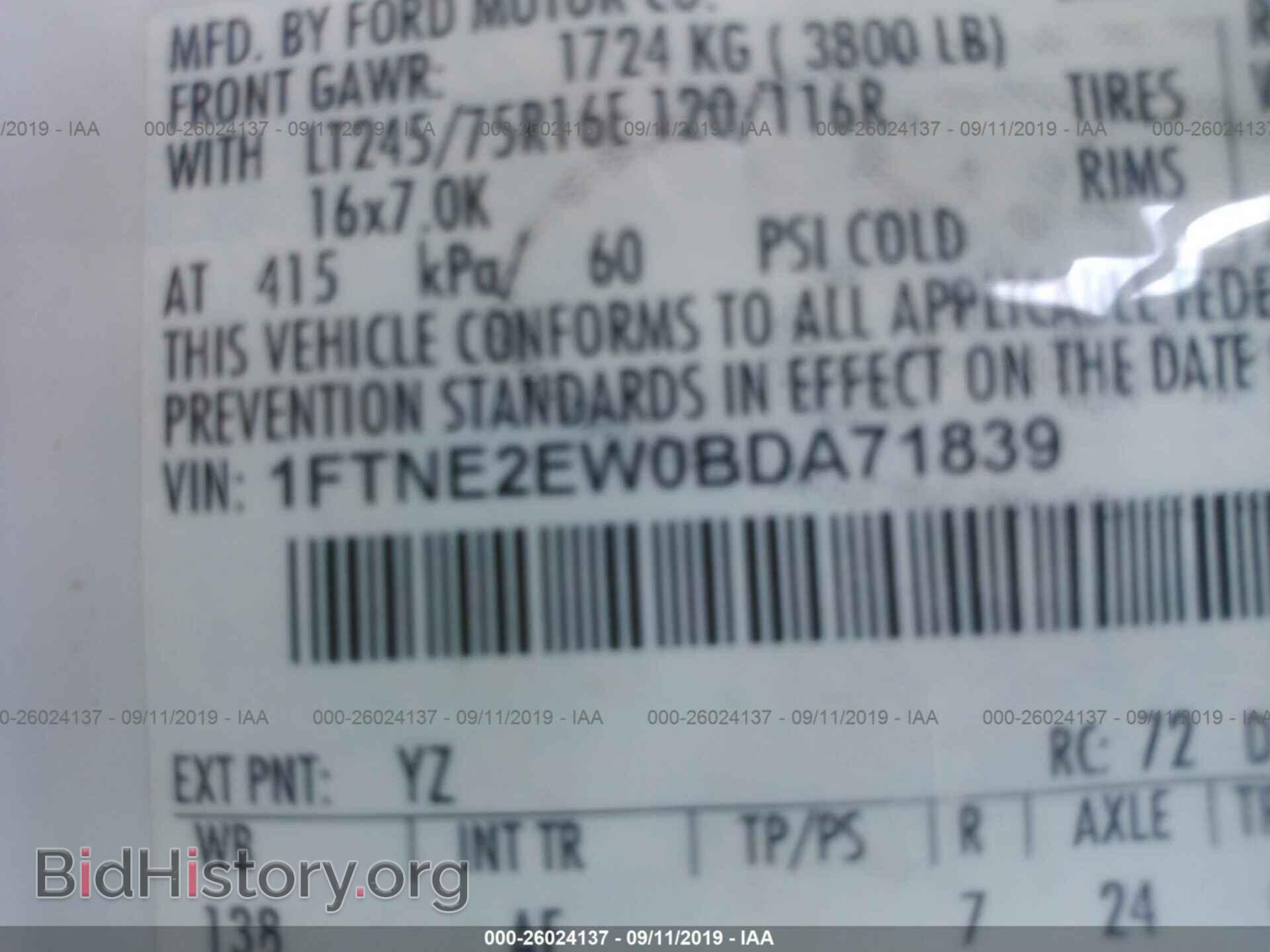 2011 FORD ECONOLINE - VIN: 1FTNE2EW0BDA71839 - Фото 9