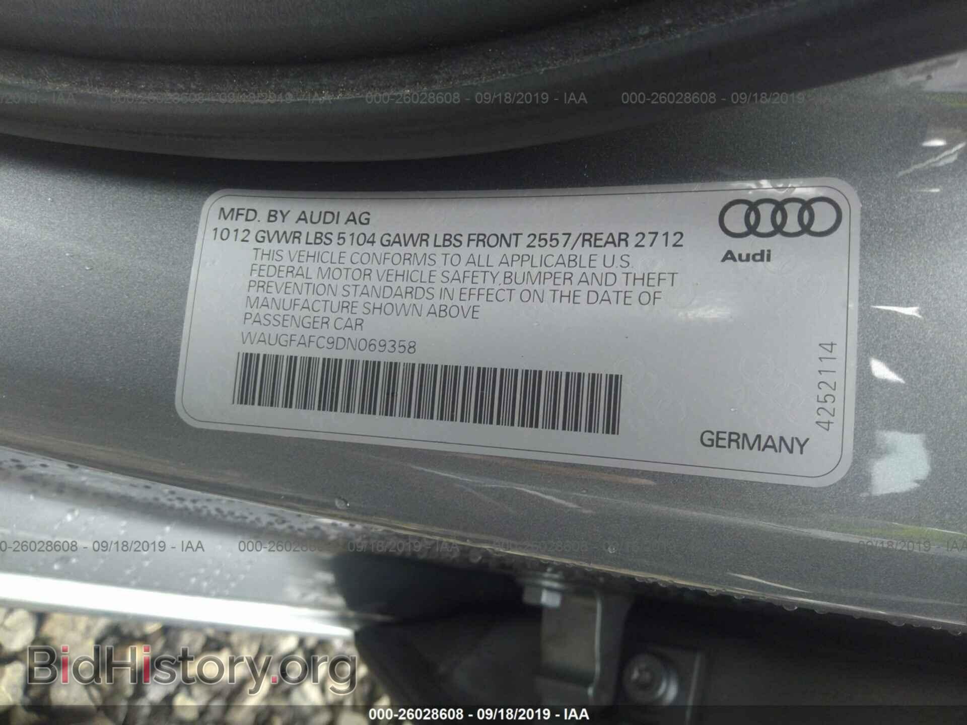 2013 AUDI A6 - VIN: WAUGFAFC9DN069358 - Фото 9