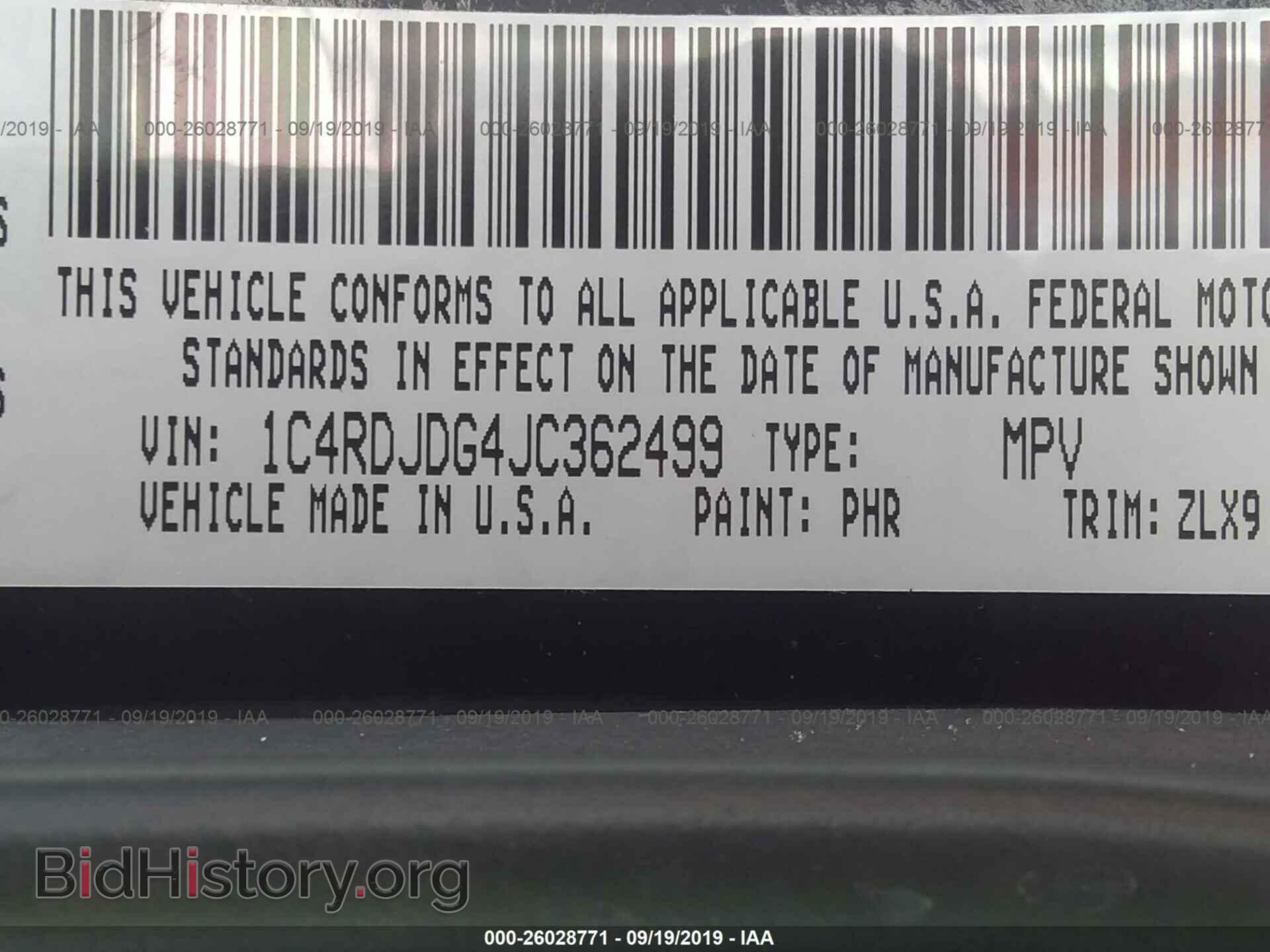 2018 DODGE DURANGO - VIN: 1C4RDJDG4JC362499 - Photo 9