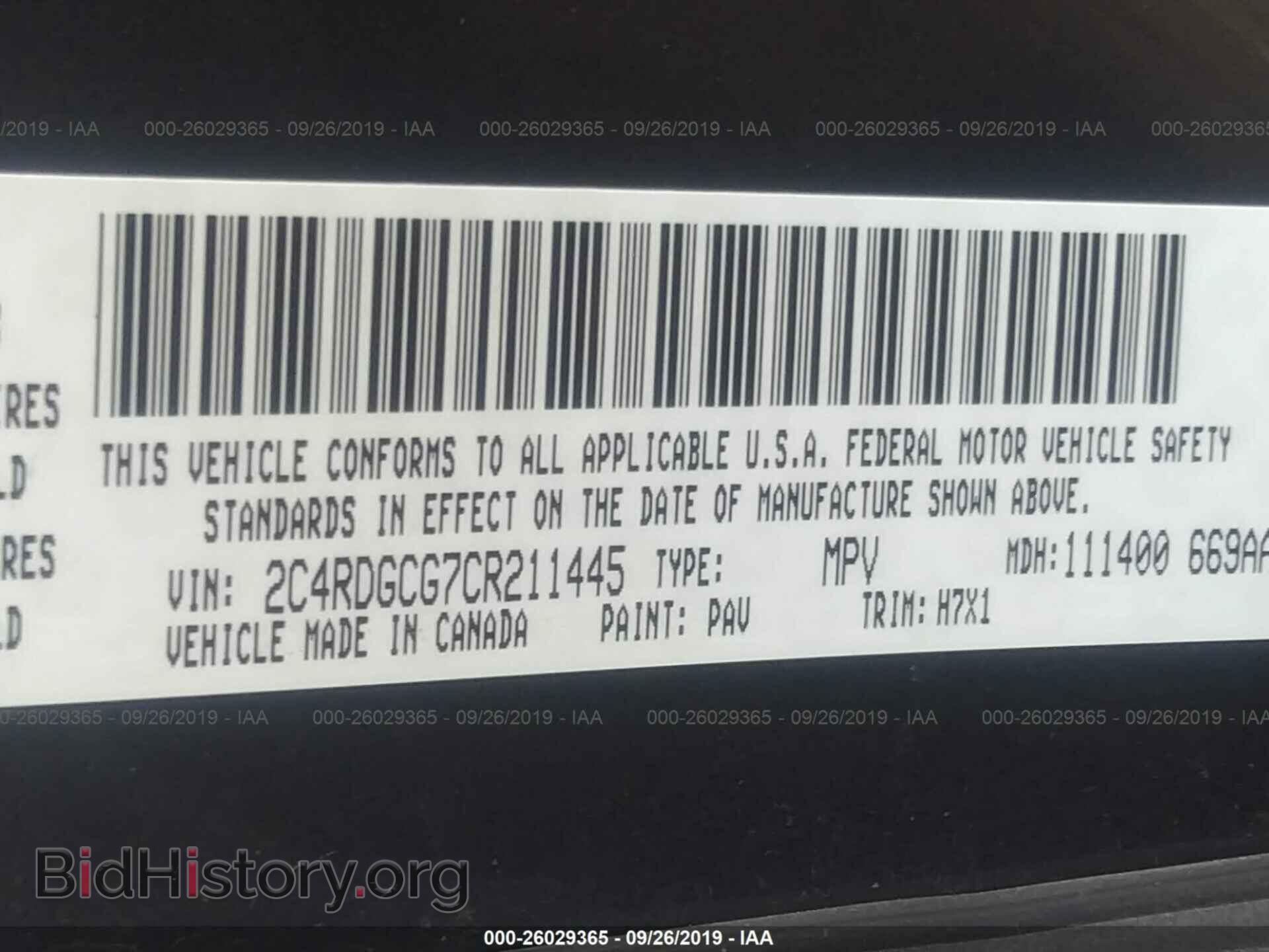 2012 DODGE GRAND CARAVAN - VIN: 2C4RDGCG7CR211445 - Фото 9