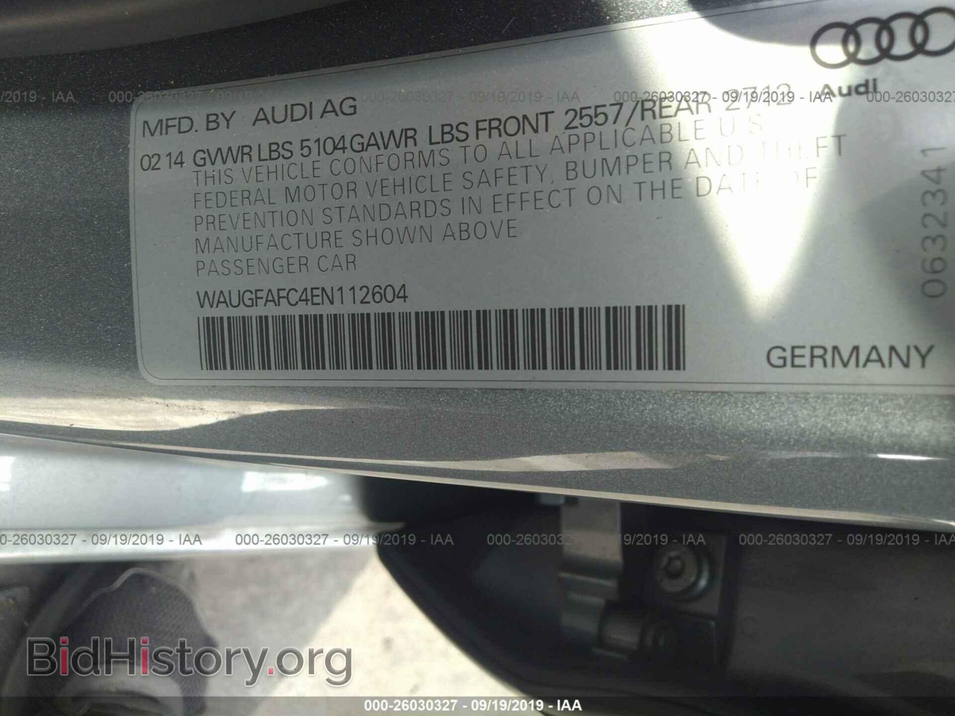 2014 AUDI A6 - VIN: WAUGFAFC4EN112604 - Photo 9