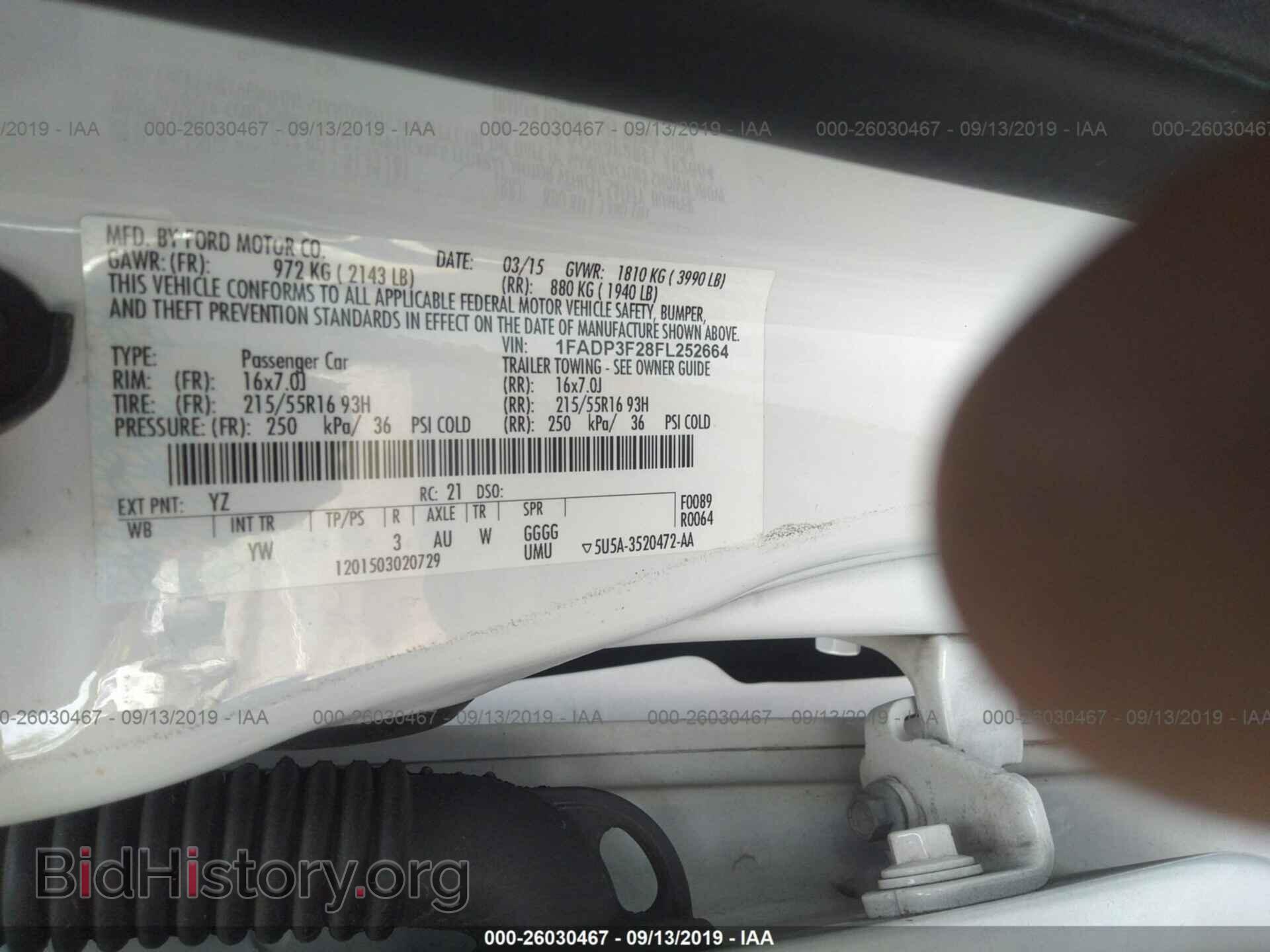 2015 FORD FOCUS - VIN: 1FADP3F28FL252664 - Фото 9