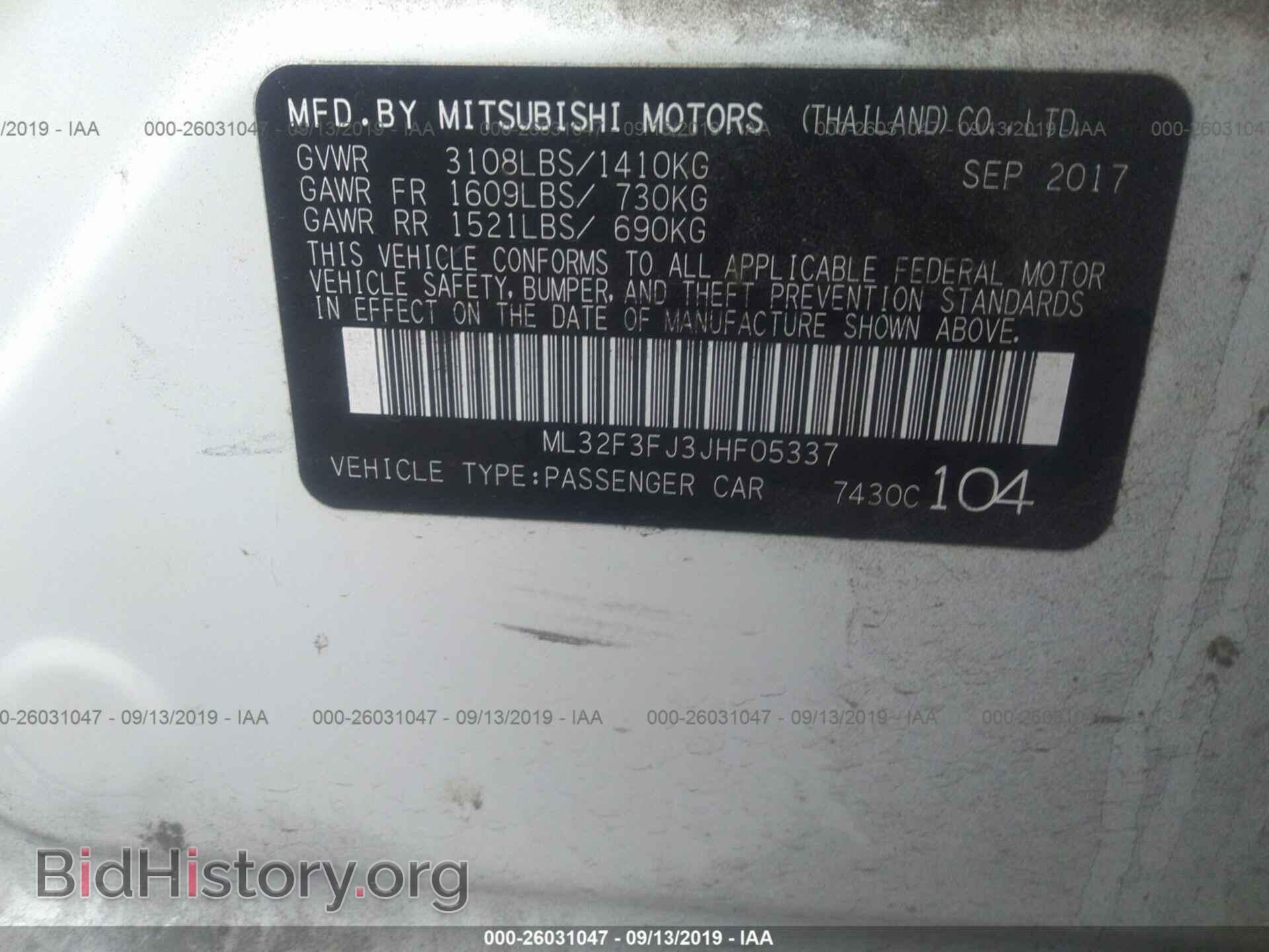 2018 MITSUBISHI MIRAGE - VIN: ML32F3FJ3JHF05337 - Фото 9