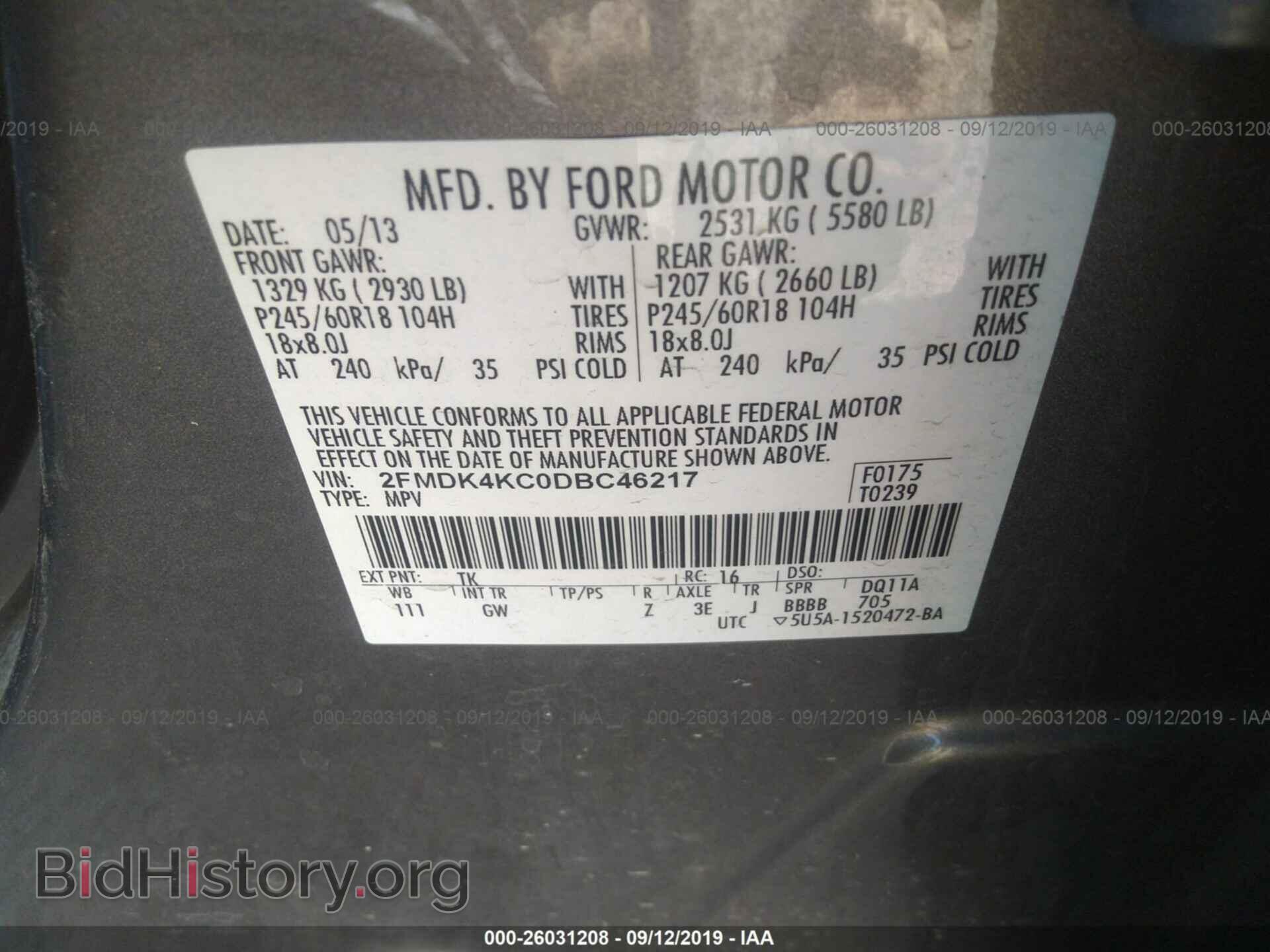 2013 FORD EDGE - VIN: 2FMDK4KC0DBC46217 - Photo 9