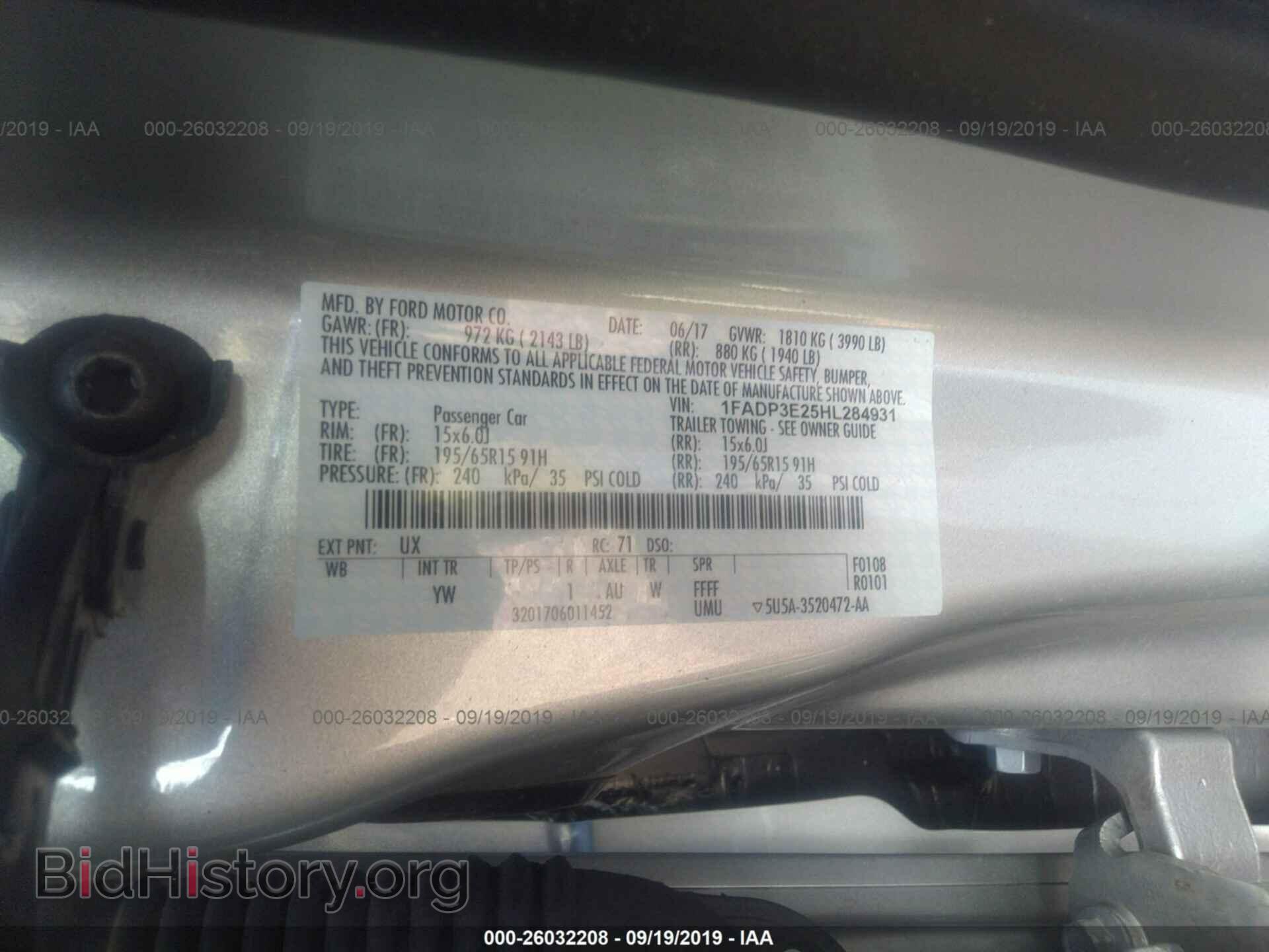 2017 FORD FOCUS - VIN: 1FADP3E25HL284931 - Photo 9