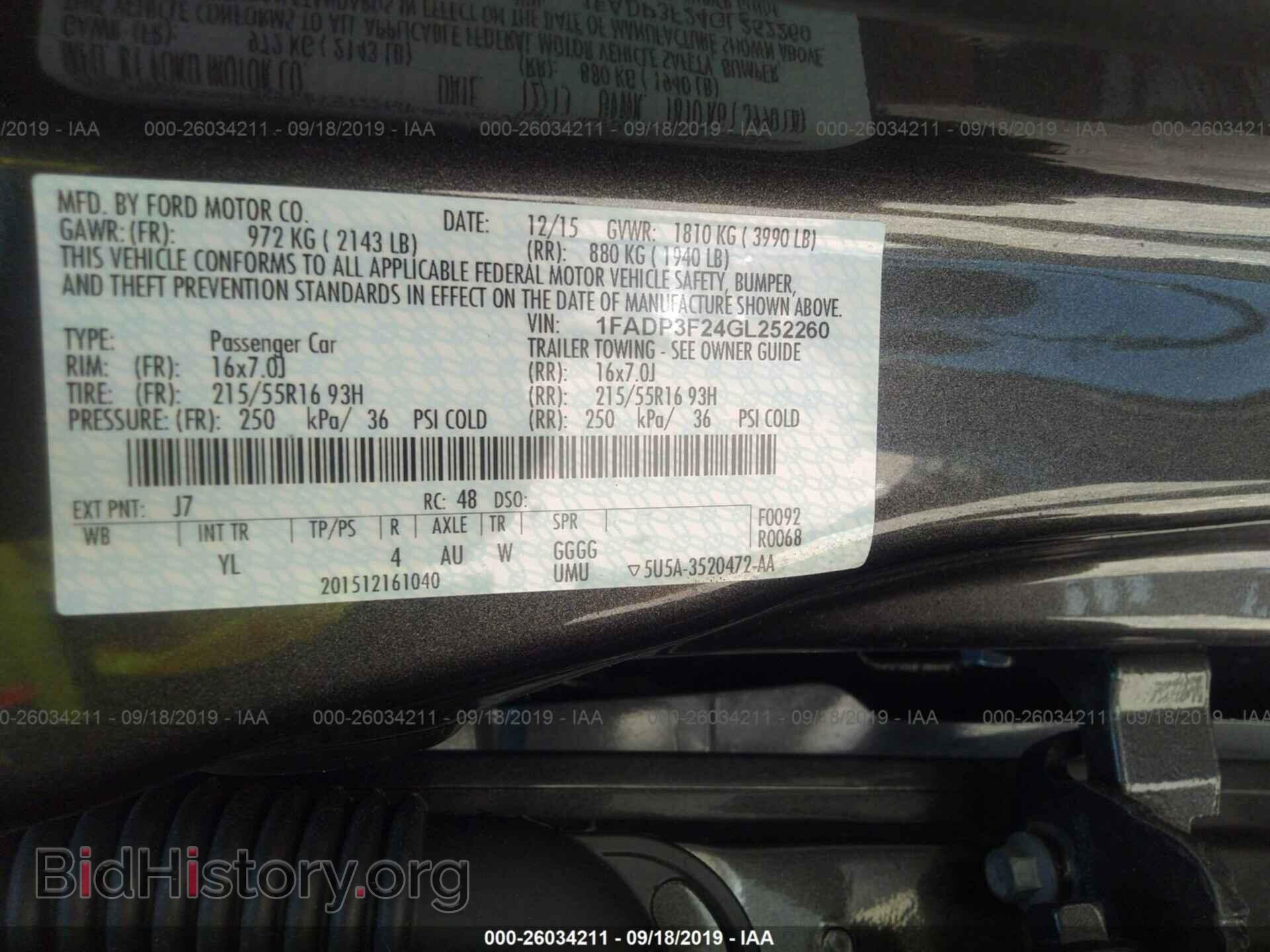 2016 FORD FOCUS - VIN: 1FADP3F24GL252260 - Фото 9
