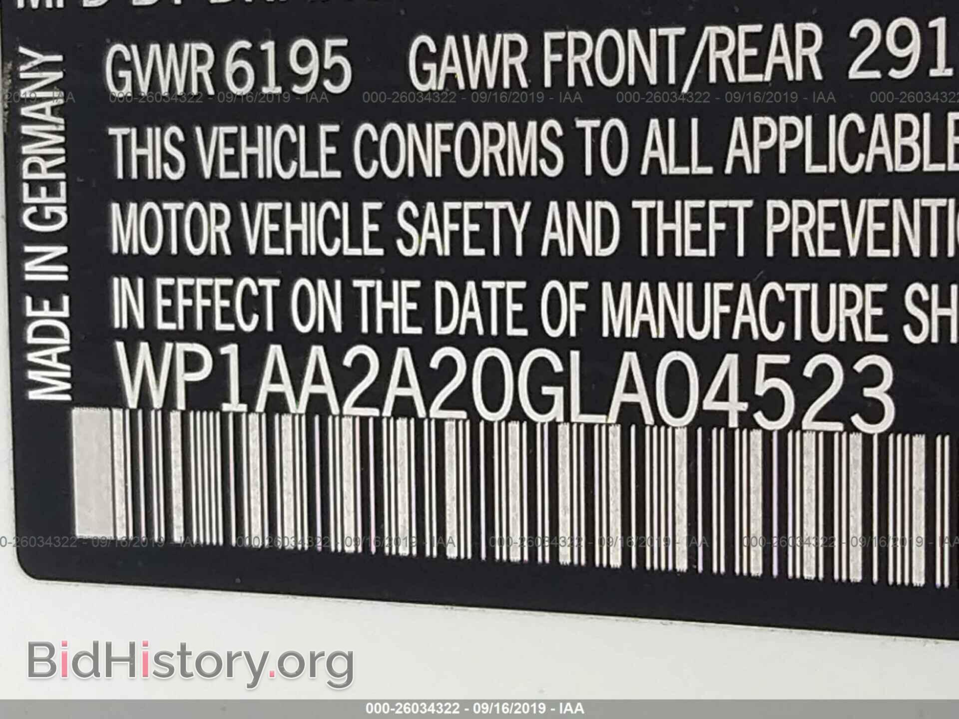 2016 PORSCHE CAYENNE - VIN: WP1AA2A20GLA04523 - Photo 9