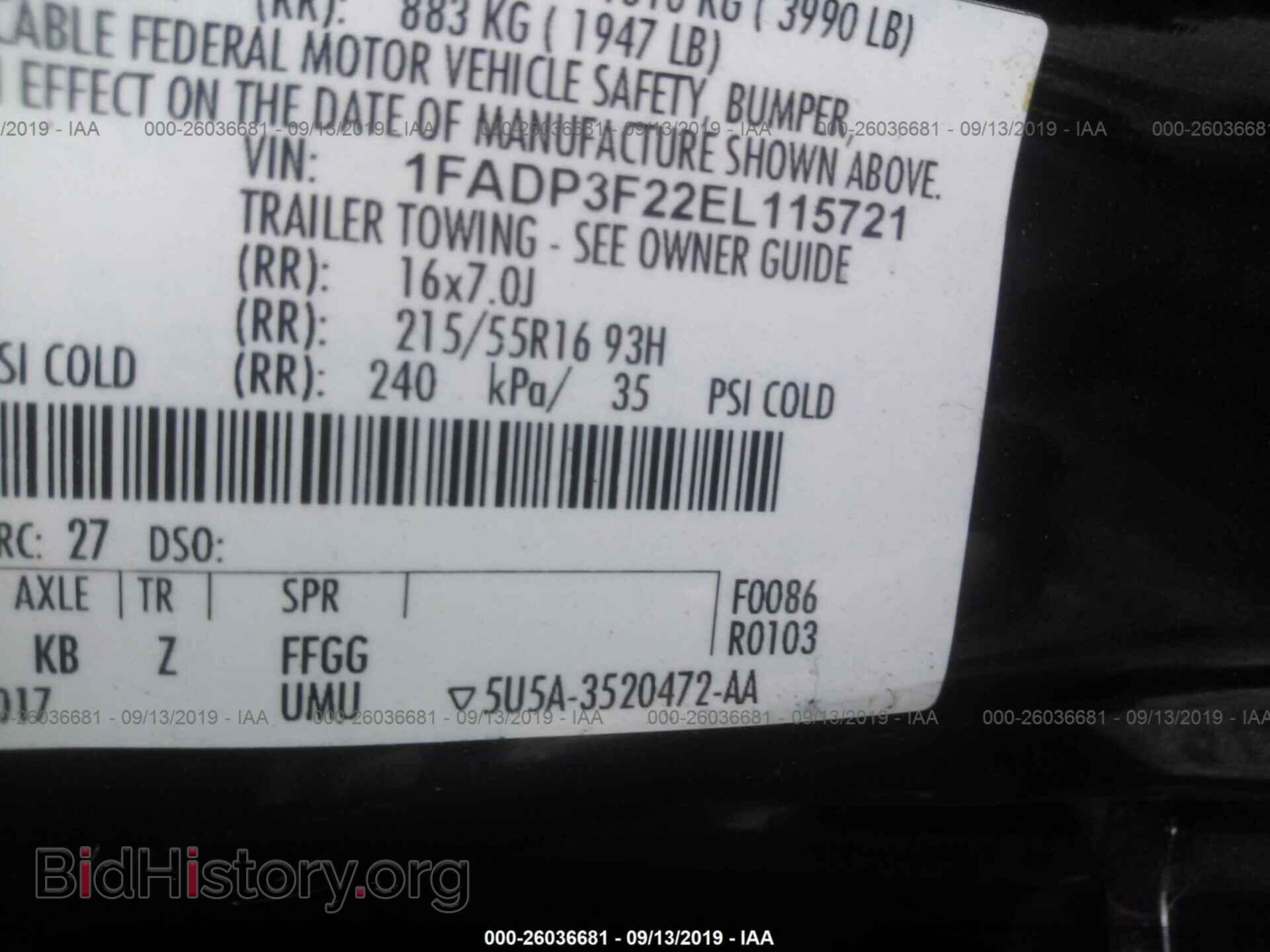 2014 FORD FOCUS - VIN: 1FADP3F22EL115721 - Photo 9