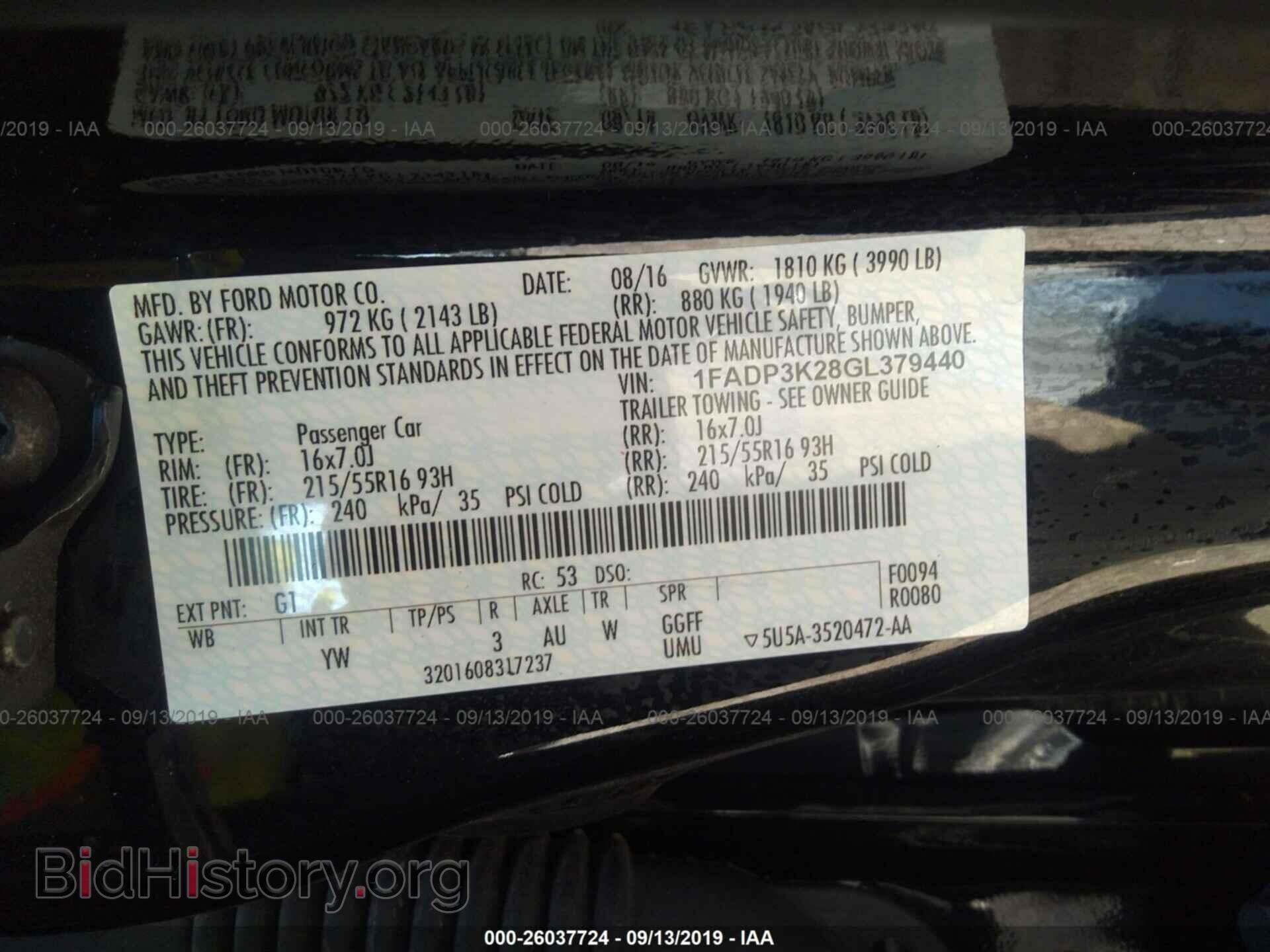 2016 FORD FOCUS - VIN: 1FADP3K28GL379440 - Фото 9