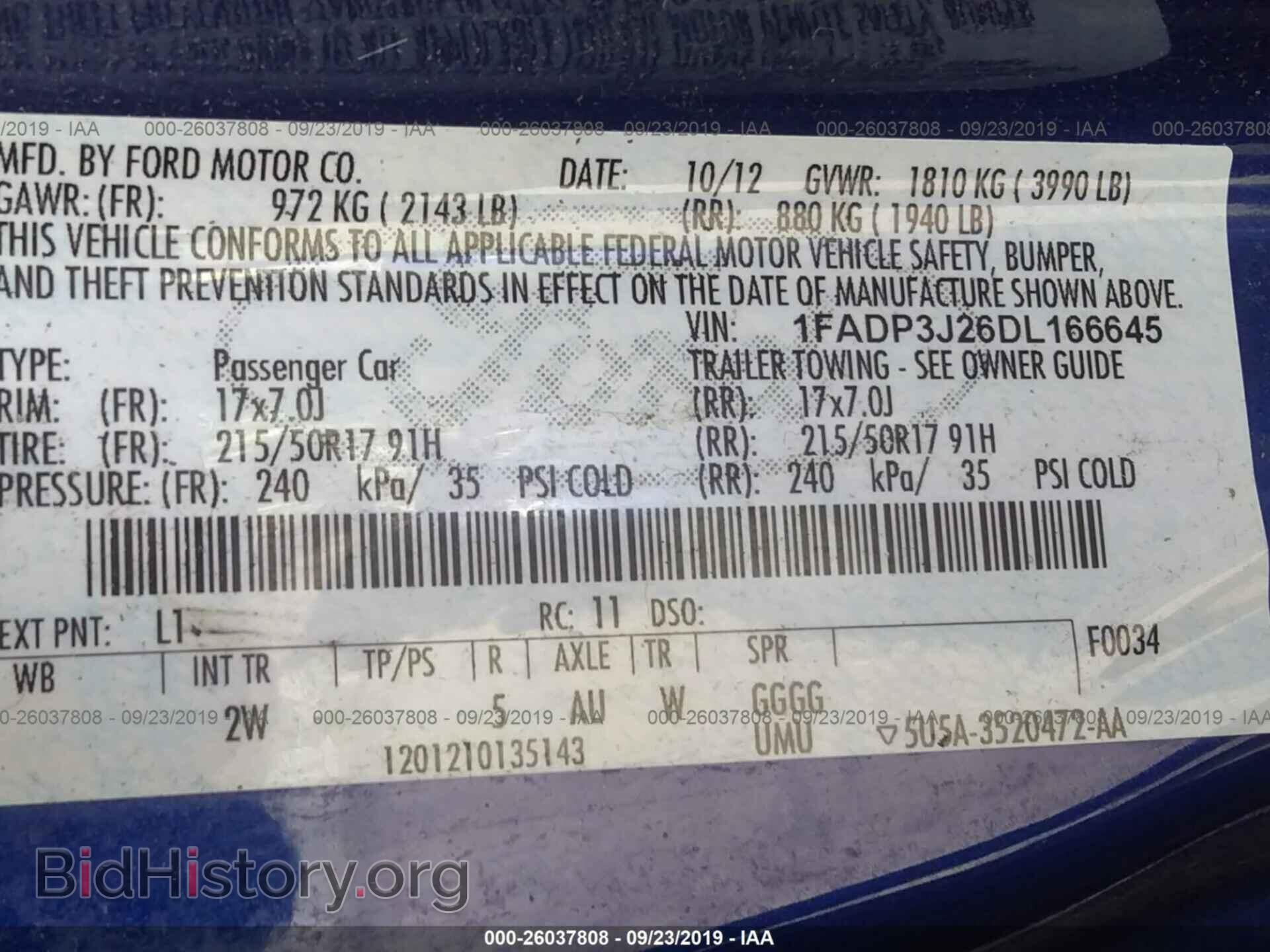 2013 FORD FOCUS - VIN: 1FADP3J26DL166645 - Фото 9