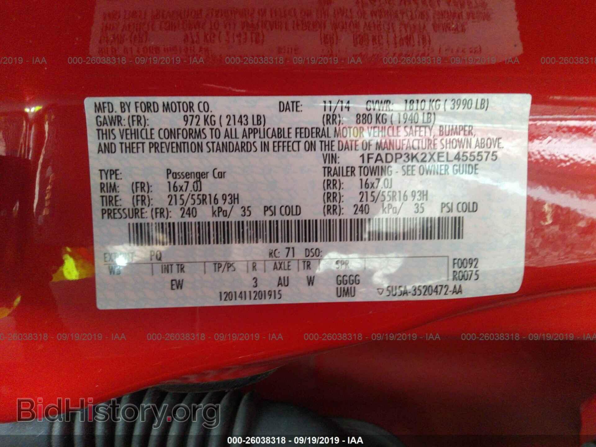 2014 FORD FOCUS - VIN: 1FADP3K2XEL455575 - Фото 9