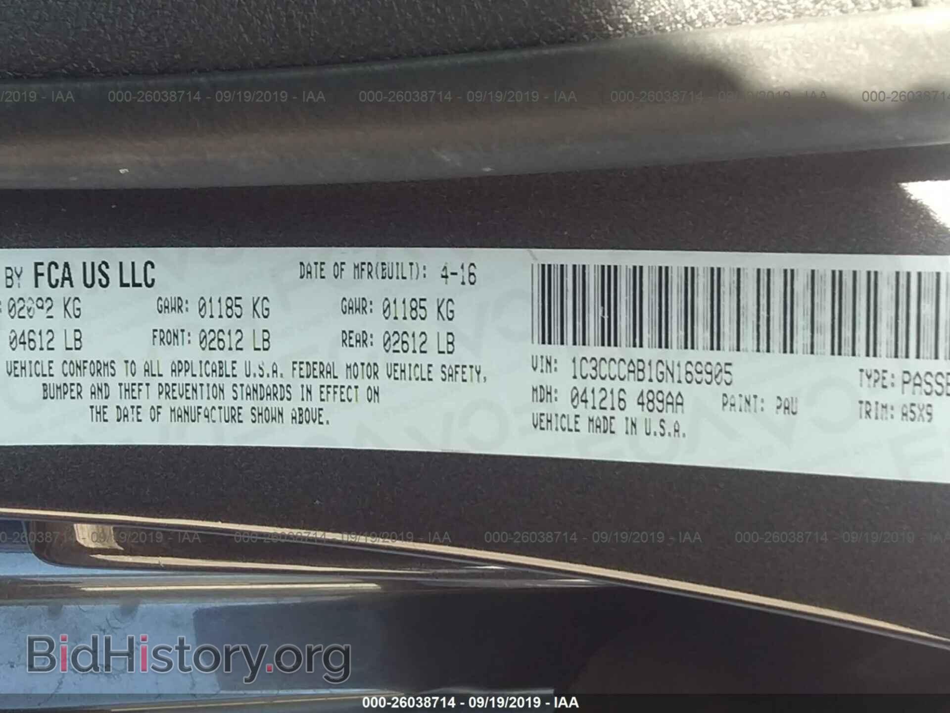 2016 CHRYSLER 200 - VIN: 1C3CCCAB1GN169905 - Photo 9