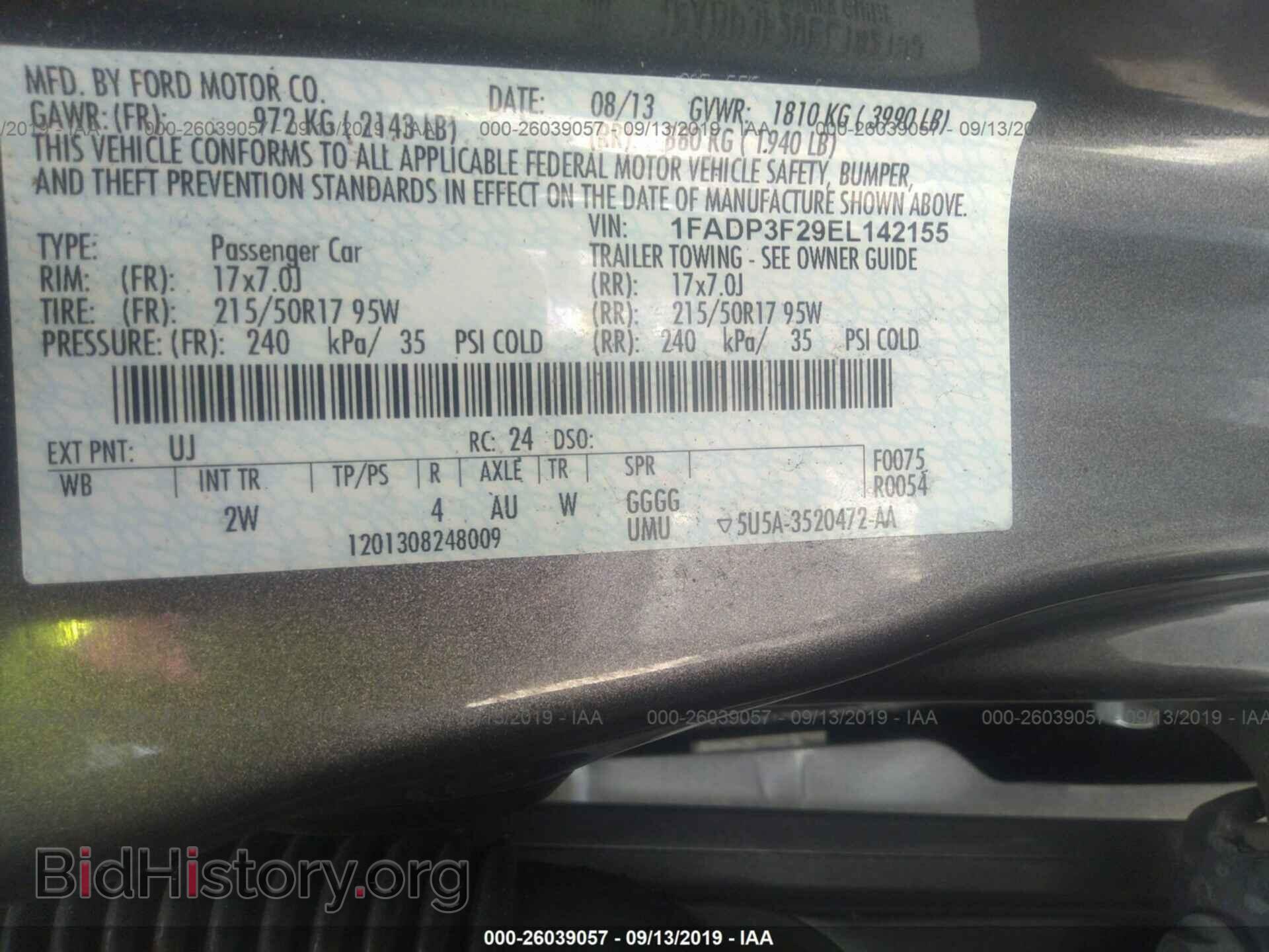 2014 FORD FOCUS - VIN: 1FADP3F29EL142155 - Фото 9